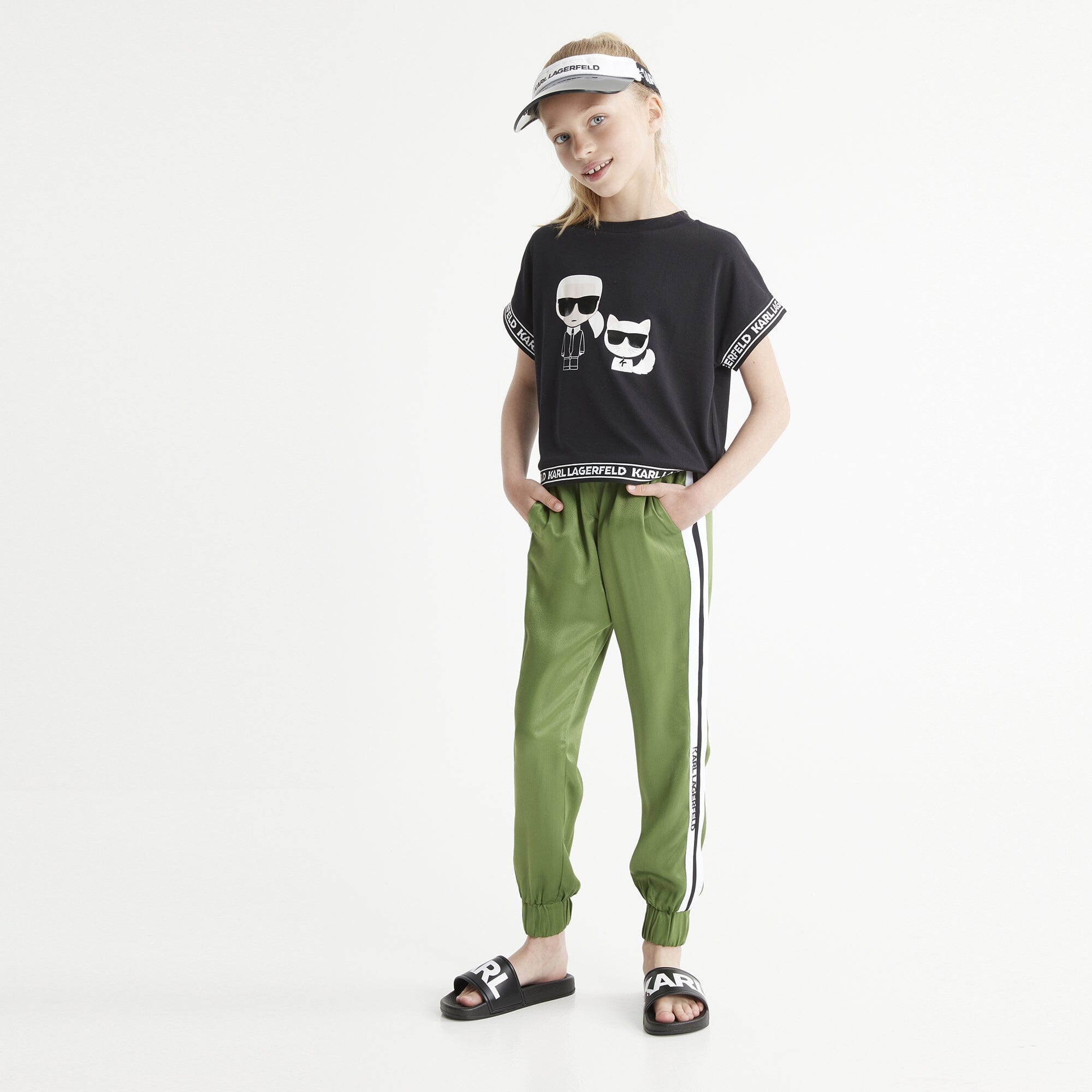 KARL LAGERFELD KIDS Jogginghose in olivegrün Gr. 8-16 Jahre Hose Karl Lagerfeld
