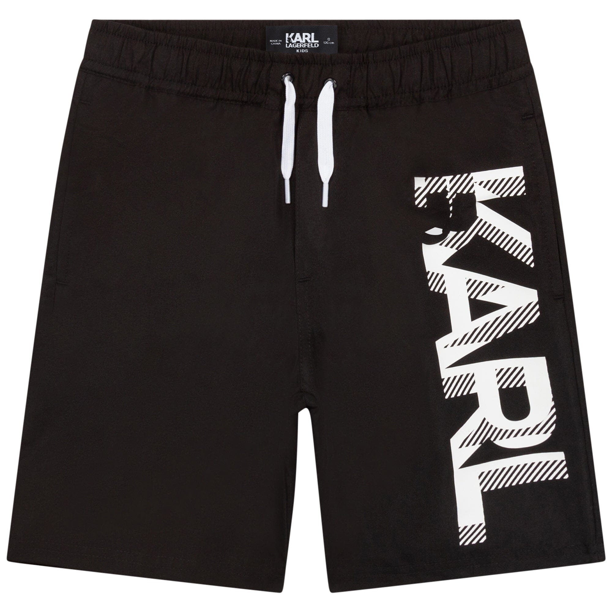 KARL LAGERFELD KIDS Boardshorts schwarz mit KARL Logoprint Badehose Karl Lagerfeld