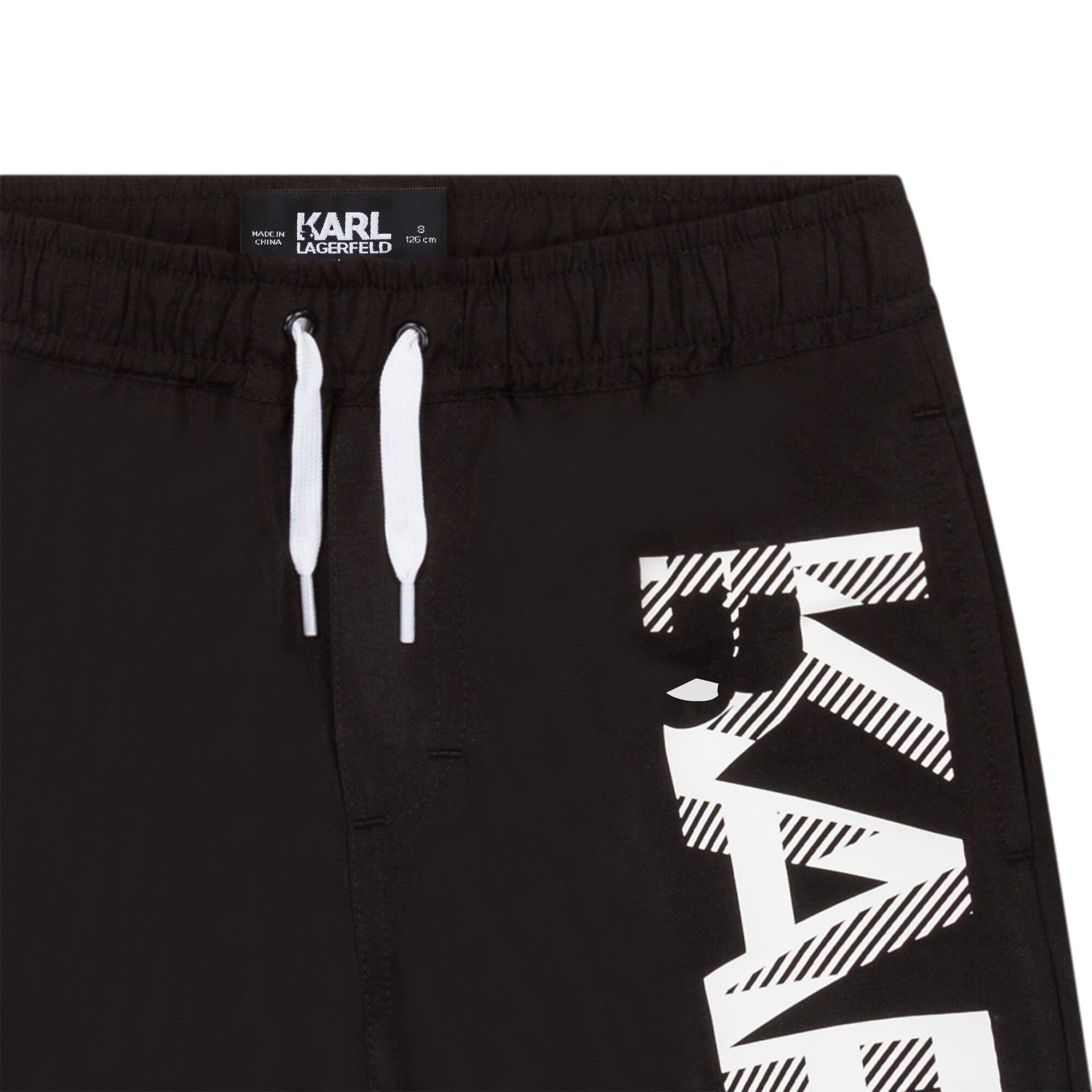 KARL LAGERFELD KIDS Boardshorts schwarz mit KARL Logoprint Badehose Karl Lagerfeld