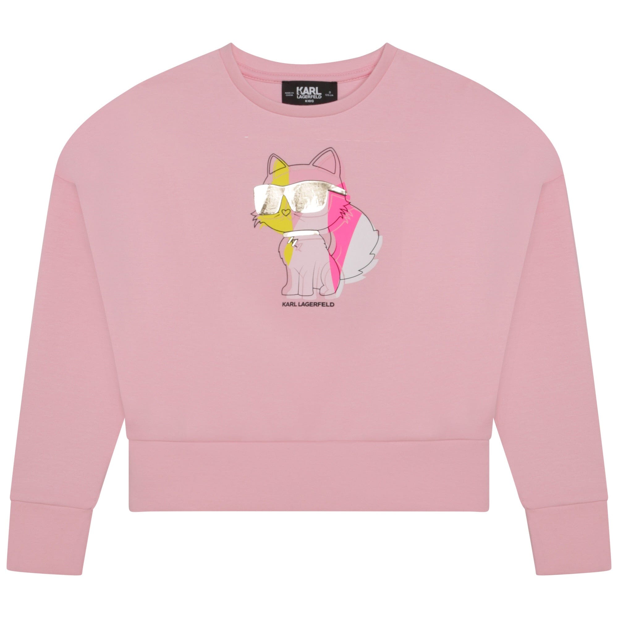 KARL LAGERFELD KIDS Sweatshirt Choupette irisierend rosa Sweatshirt Karl Lagerfeld