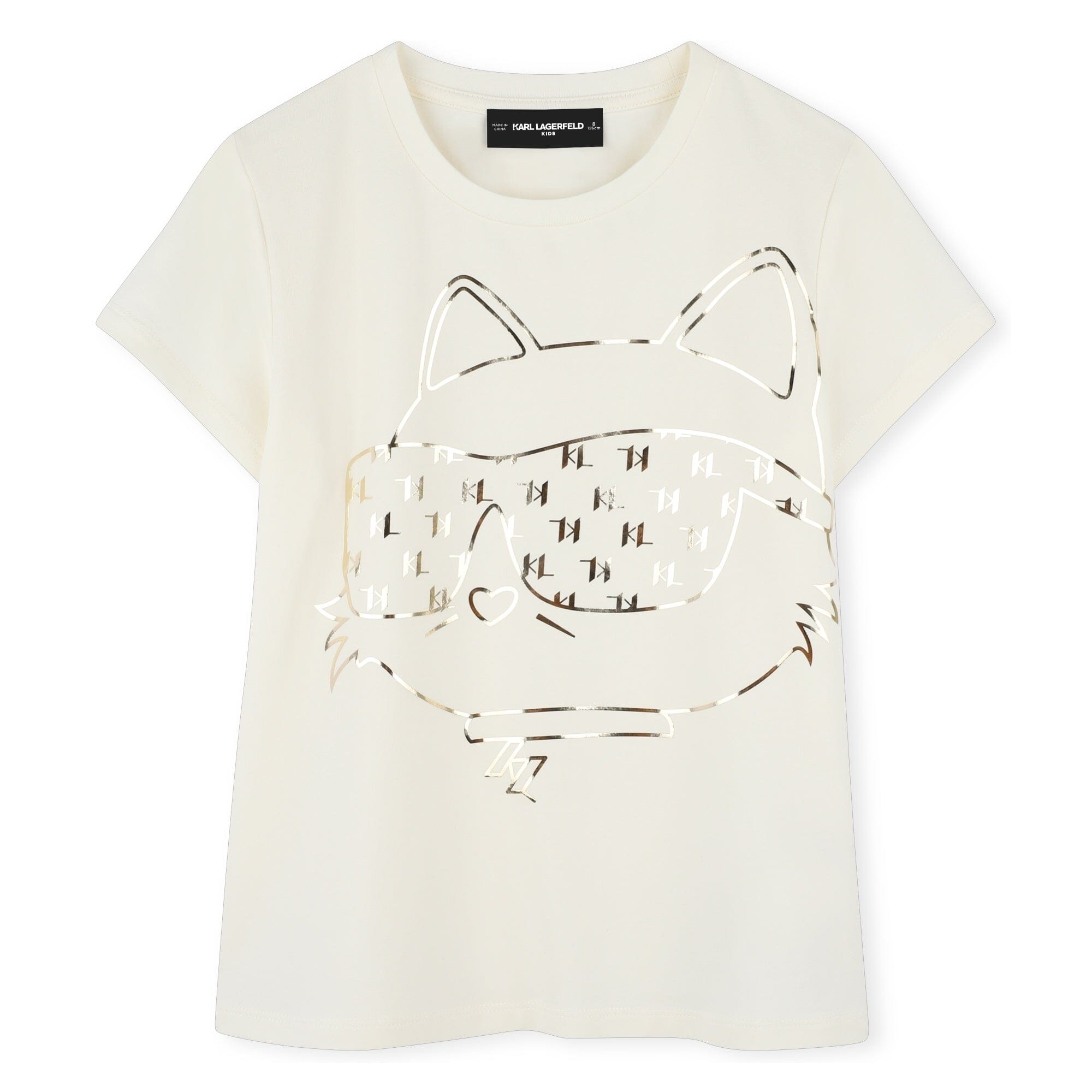 KARL LAGERFELD KIDS T-shirt Gold Choupette mit Katze und Sonnenbrille T-Shirt Karl Lagerfeld