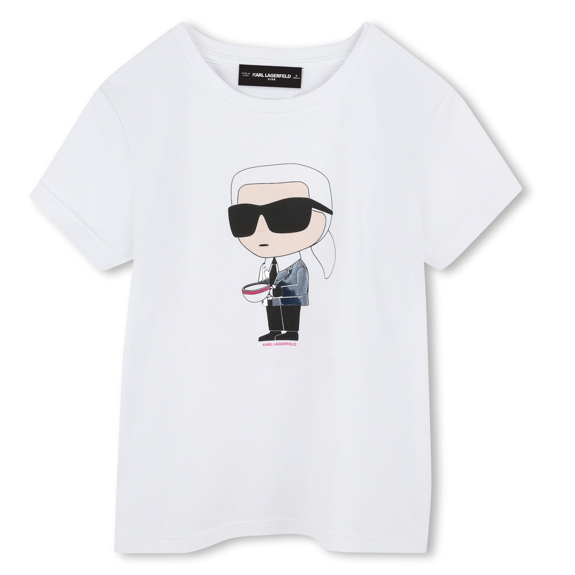 KARL LAGERFELD Kids IKON T-Shirt weiß mit Kaffeetasse T-Shirt Karl Lagerfeld
