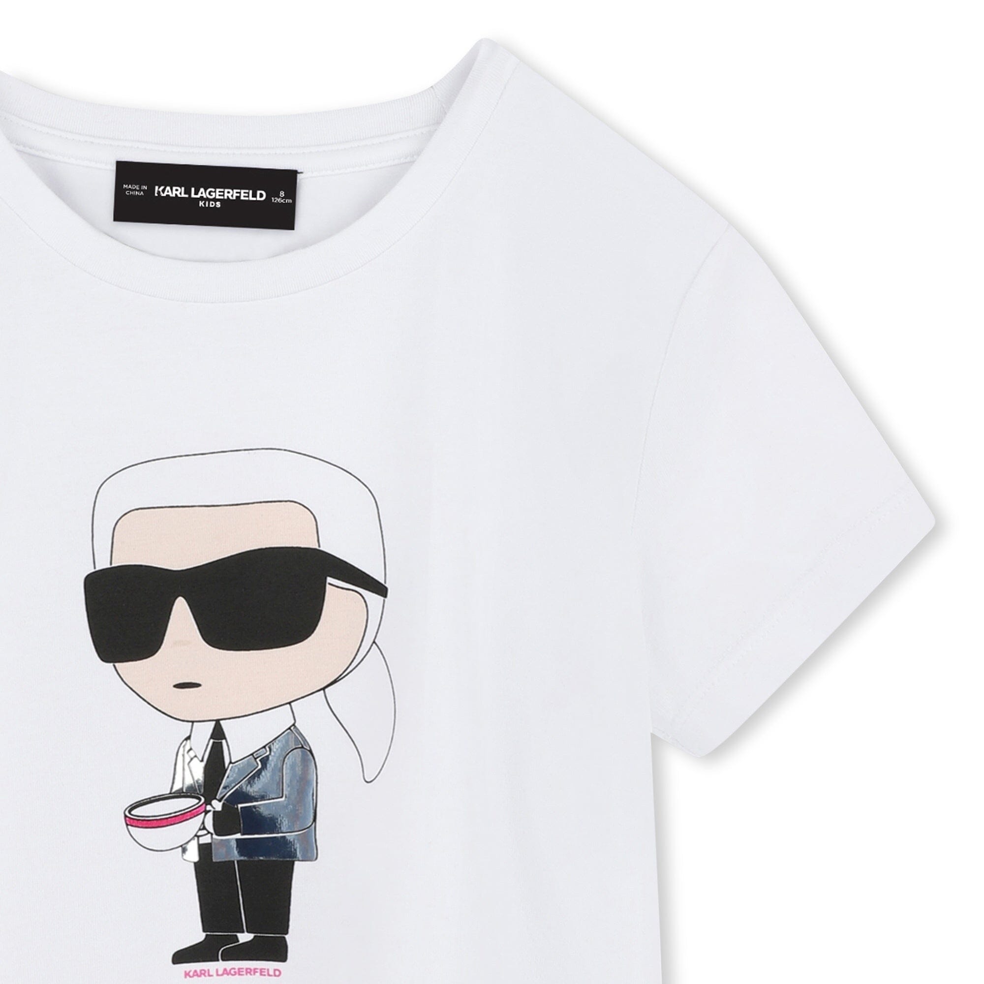 KARL LAGERFELD Kids IKON T-Shirt weiß mit Kaffeetasse T-Shirt Karl Lagerfeld