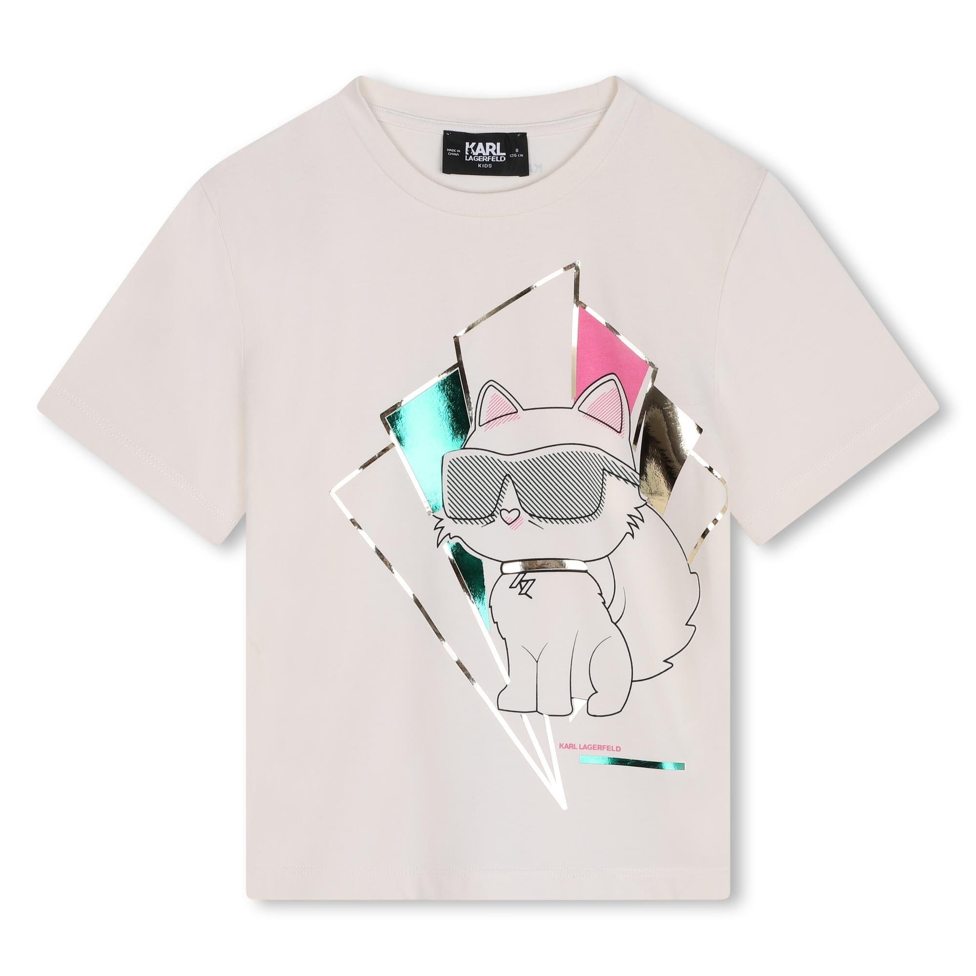 KARL LAGERFELD Kids T-Shirt mit Choupette-Print creme T-Shirt Karl Lagerfeld