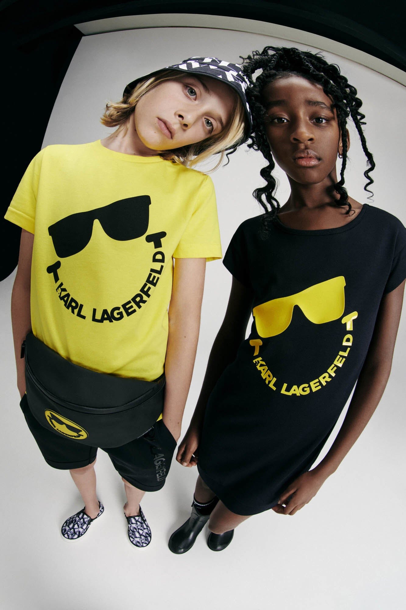 KARL LAGERFELD KIDS schwarzes T-Shirt SMILEY MINI ME T-Shirt Karl Lagerfeld