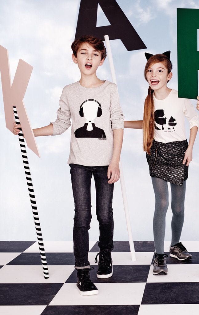 KARL LAGERFELD KIDS Longsleeve Kopfhörer grau Langarmshirt Karl Lagerfeld