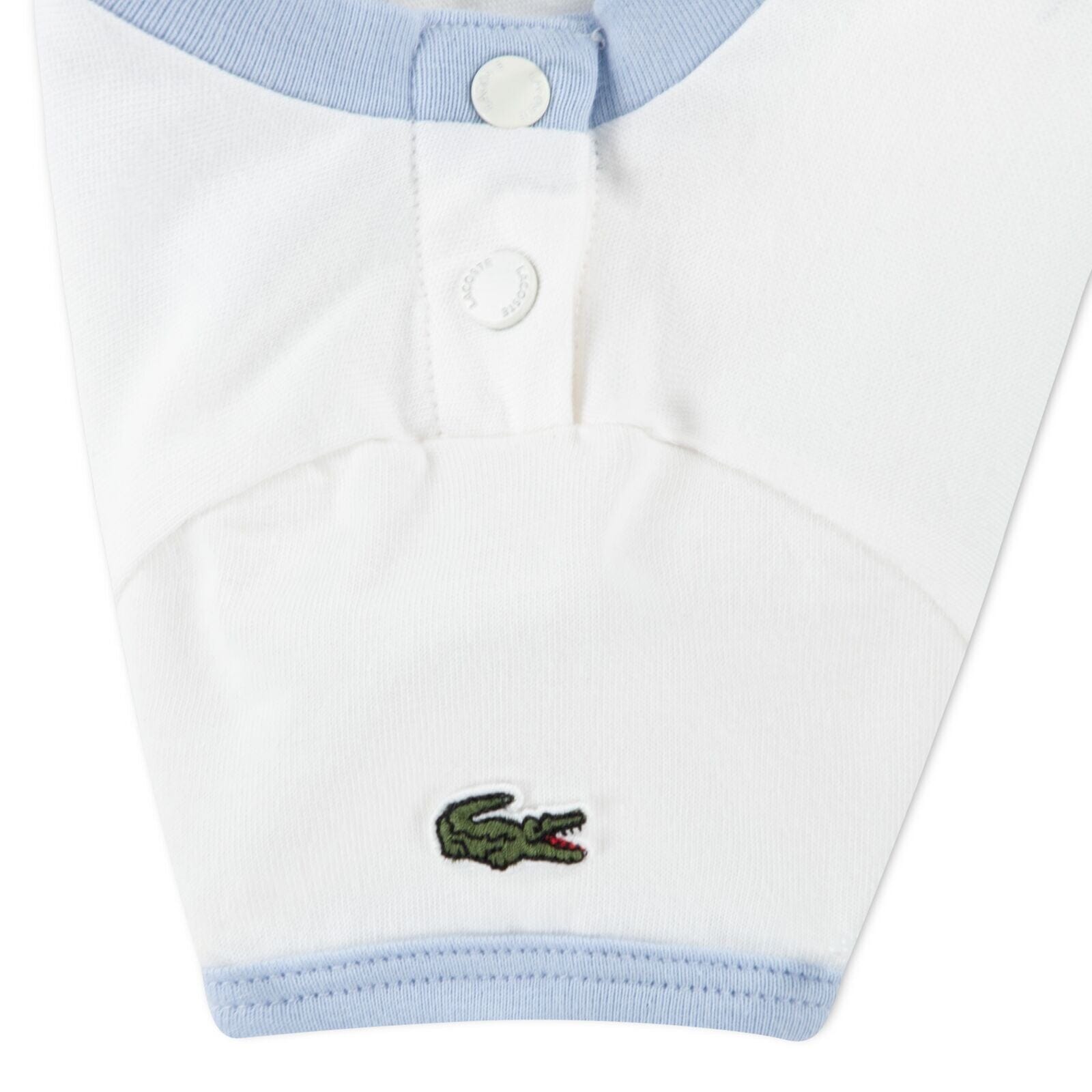 Lacoste Baby 2-Teiler mit Print und Shorts weiß-blau Baby Kombination Lacoste