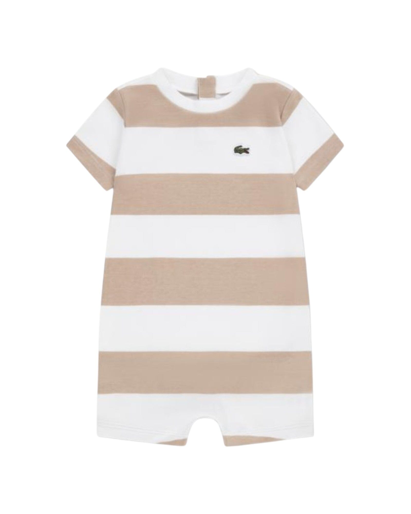 Lacoste Baby Strampler aus gestreiftem Interlock in creme beige LIONNE Spieler und Bodys Lacoste 6M (68)