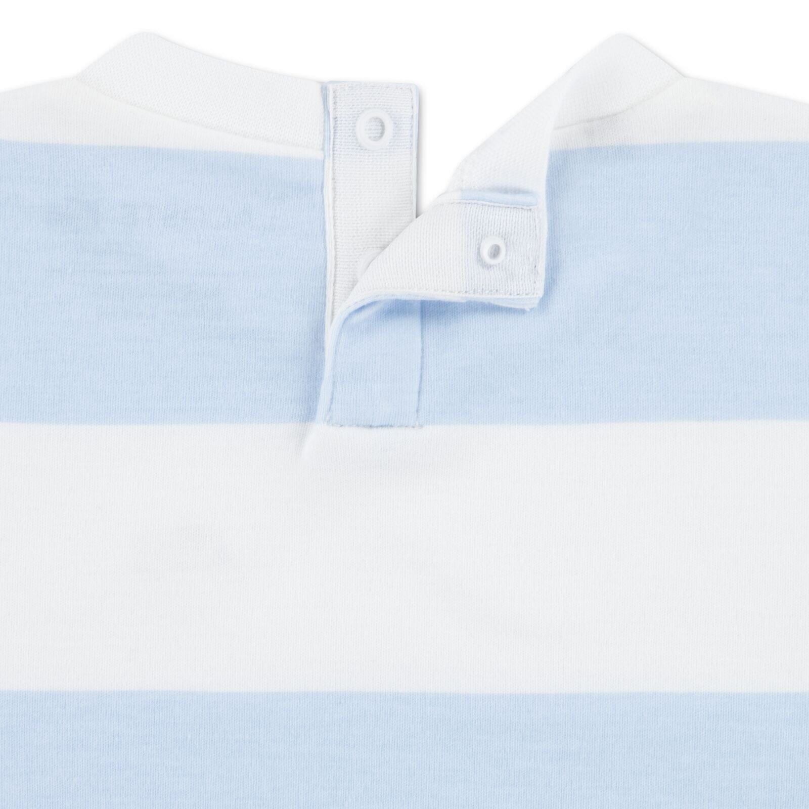 Lacoste Baby Strampler aus gestreiftem Interlock in Hellblau Baby Kombination Lacoste