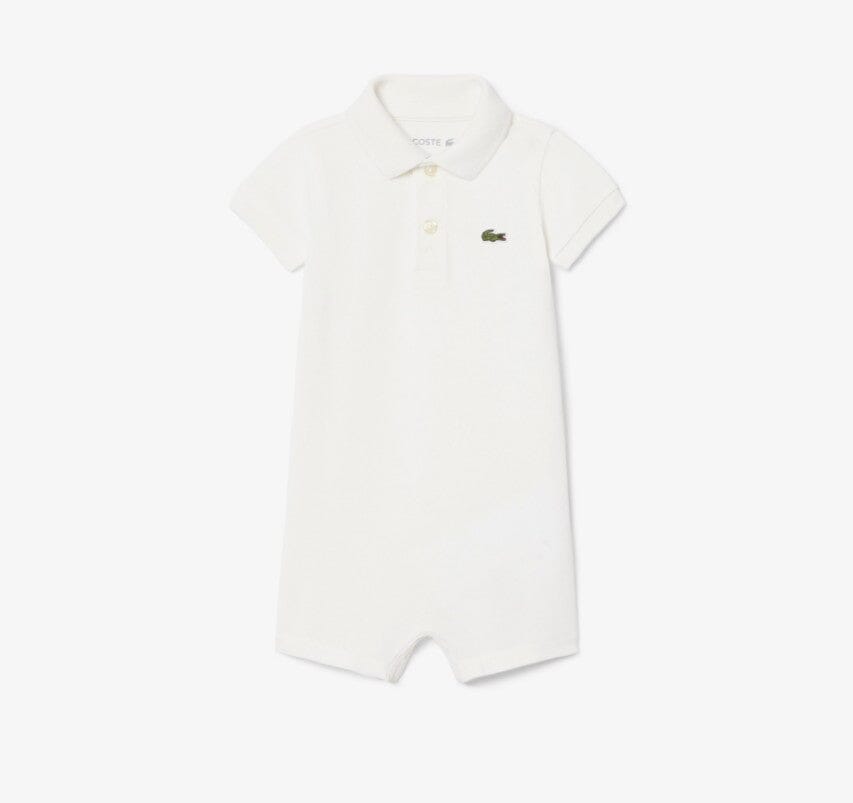 Lacoste Baby Strampler aus Stretch-Piqué – Weiß Baby Kombination Lacoste 6M (68)