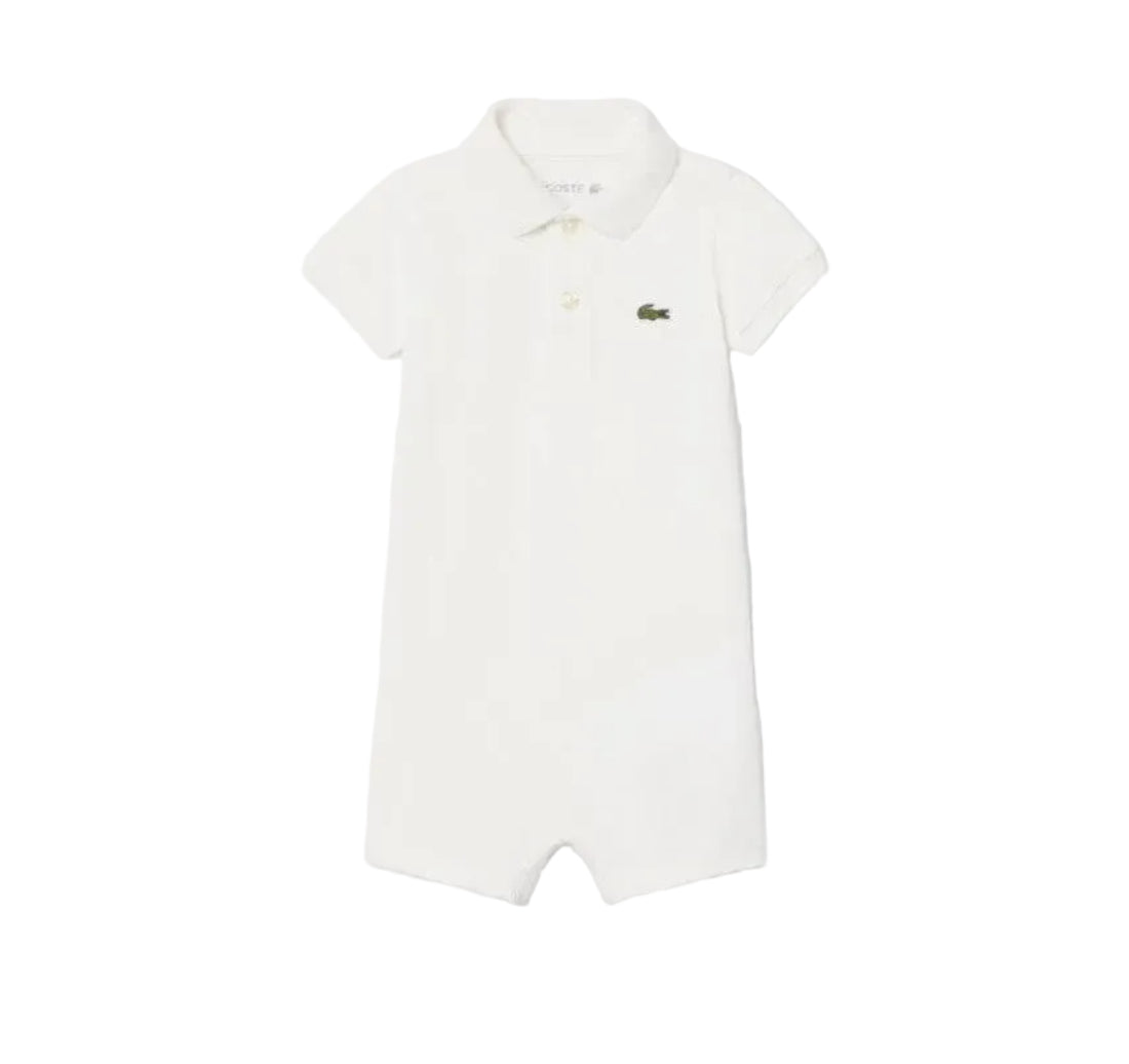 Lacoste Baby Strampler aus Stretch-Piqué – Weiß Baby Kombination Lacoste 6M (68)