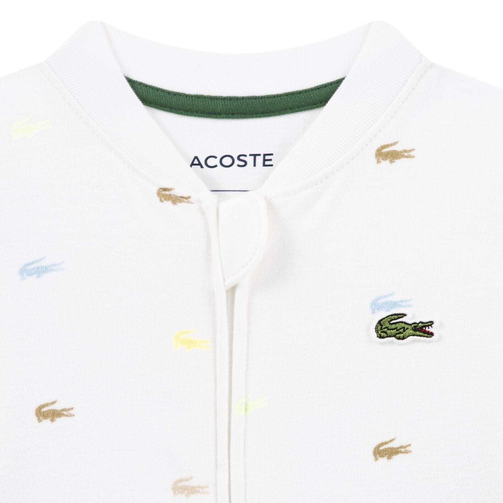 Lacoste Baby-Strampler mit Füßchen – weiß, Jersey Baby Kombination Lacoste