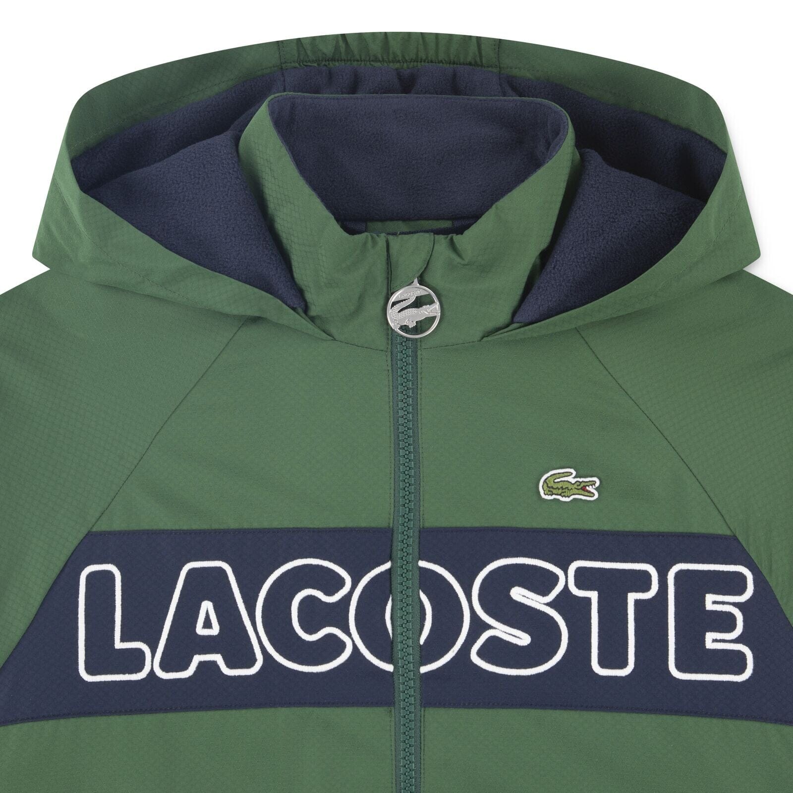 LACOSTE Kids Kapuzenjacke „Logo Panel“ – Grün/Marine Hoodie Lacoste