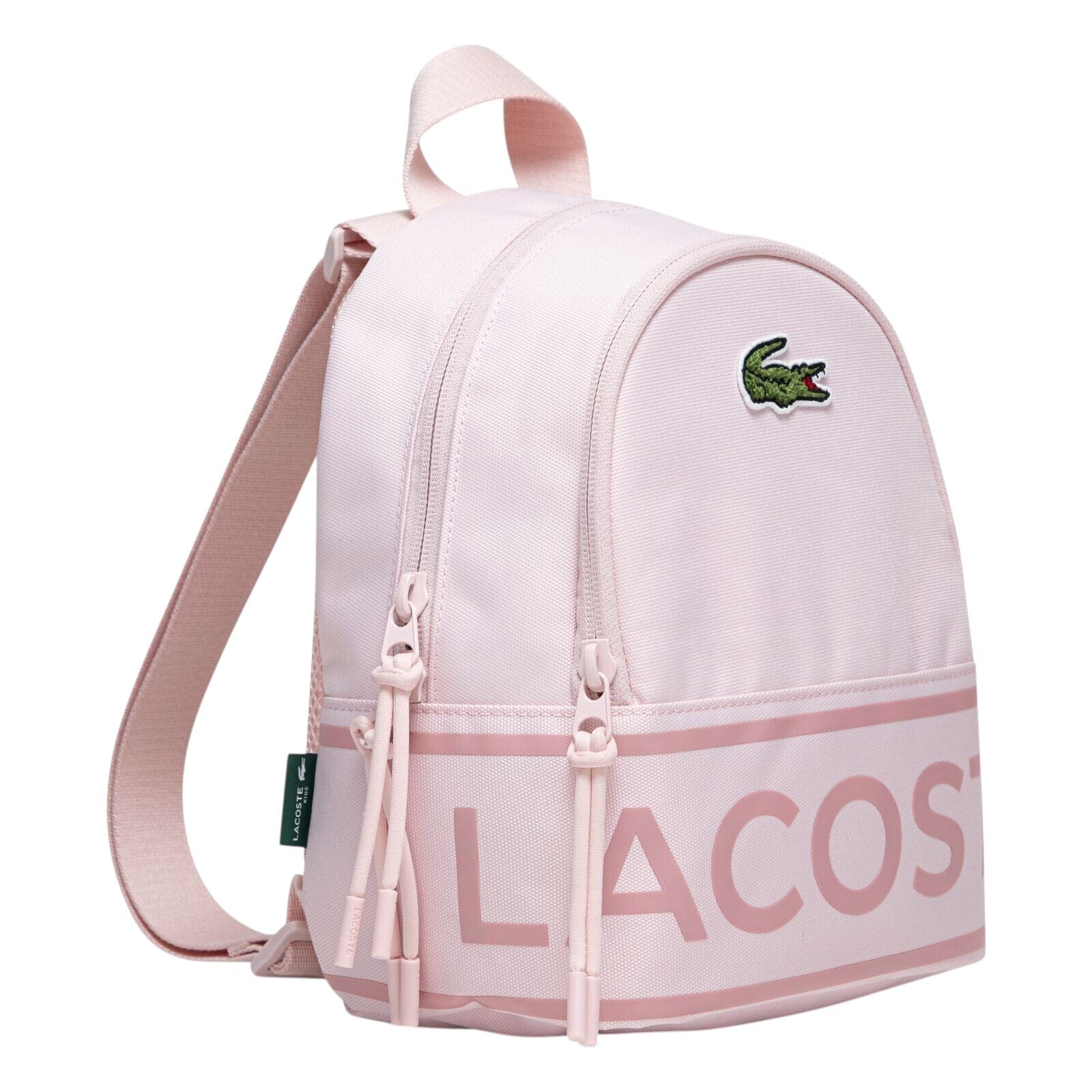 Lacoste Kids kleiner Rucksack rosa mit flauschigem Krokodil-Logo Rucksäcke Lacoste
