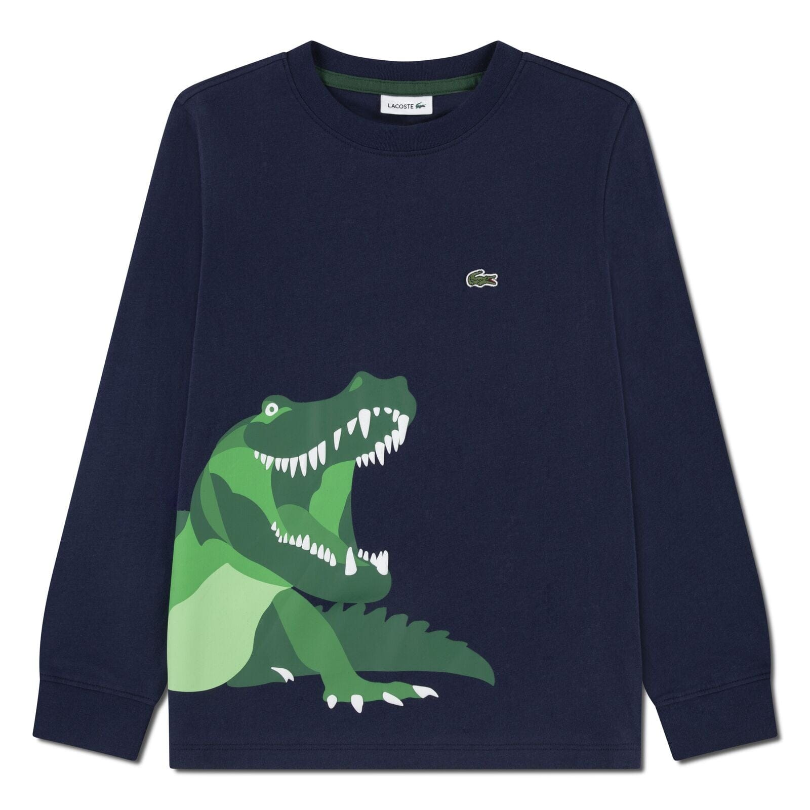 Lacoste Kids Langarmshirt mit XL Krokodil-Print & Logo-Stickerei Marine Langarmshirt Lacoste 4 Jahre (98-104)