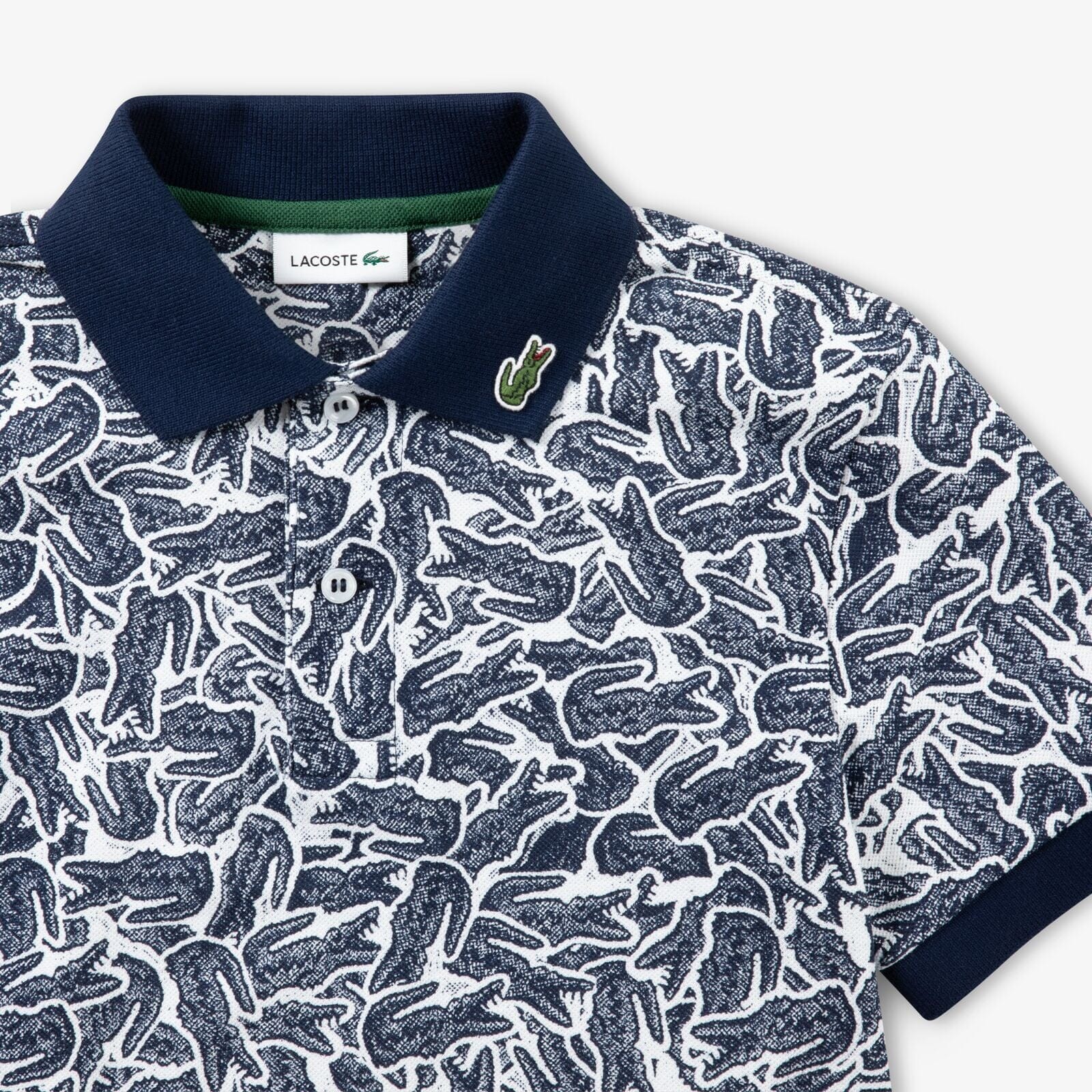 LACOSTE Kids Polo „Allover Crocs“ – Navy Blue T-Shirt Lacoste