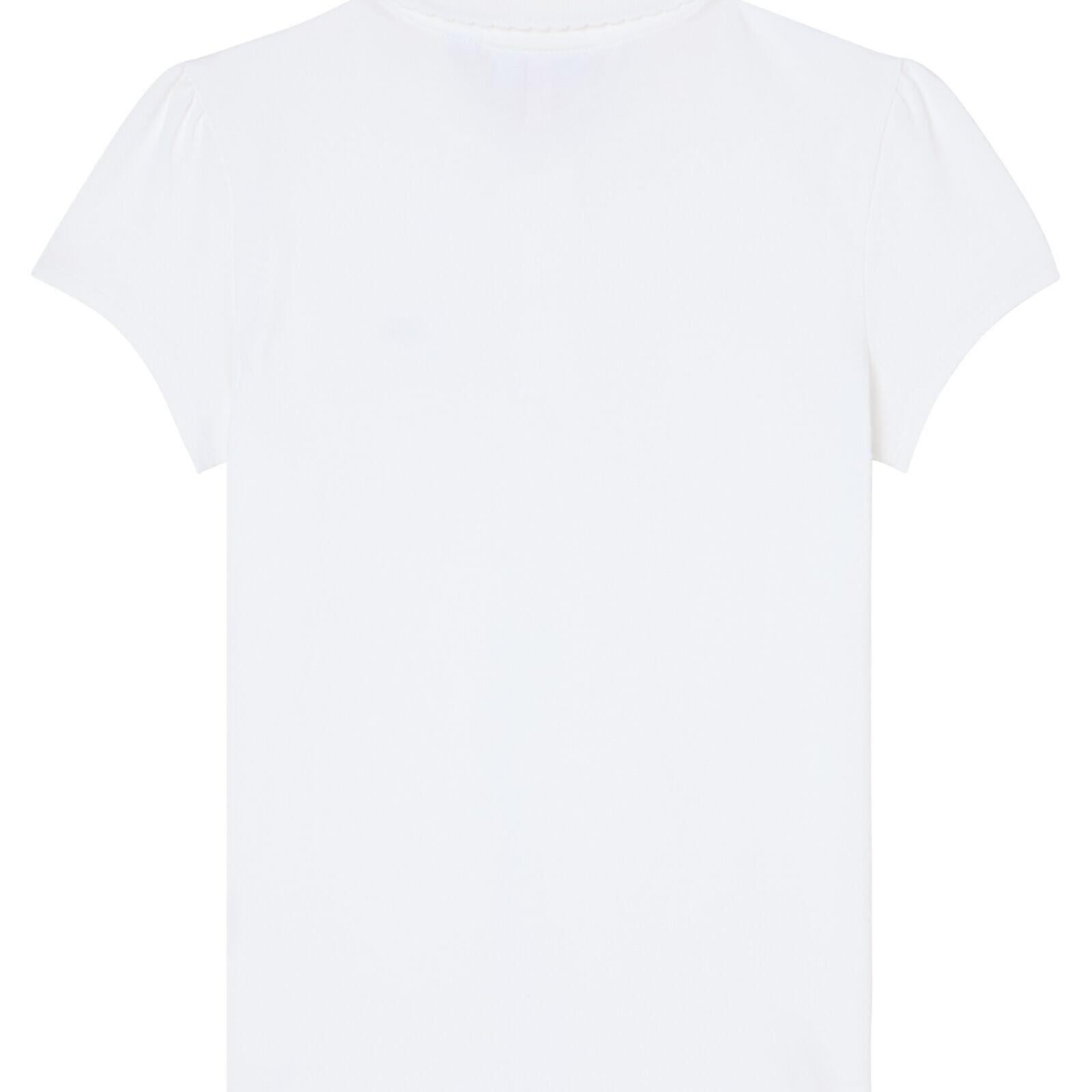 Lacoste Kids Polohemd aus Petit Piqué mit gewelltem Kragen – Weiß T-Shirt Lacoste