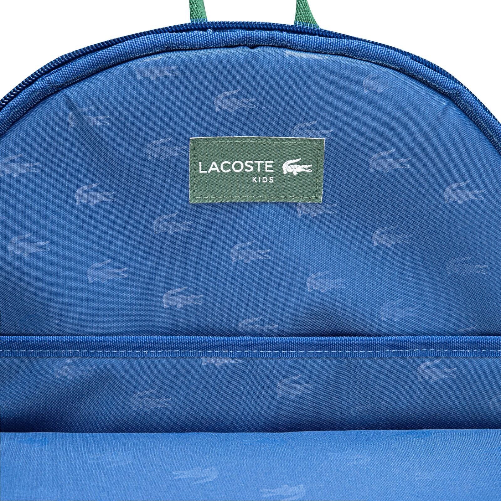 LACOSTE Kids Rucksack Blau mit allover Krokodil - Print 43cm x 31cm x 15cm Rucksäcke Lacoste