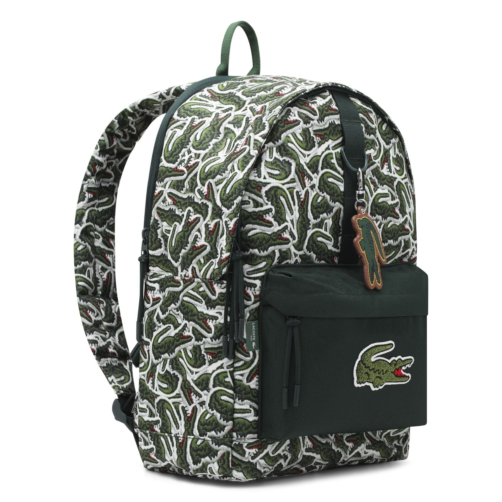 Lacoste Kids Rucksack grün allover Krokodil-Print Rucksäcke Lacoste