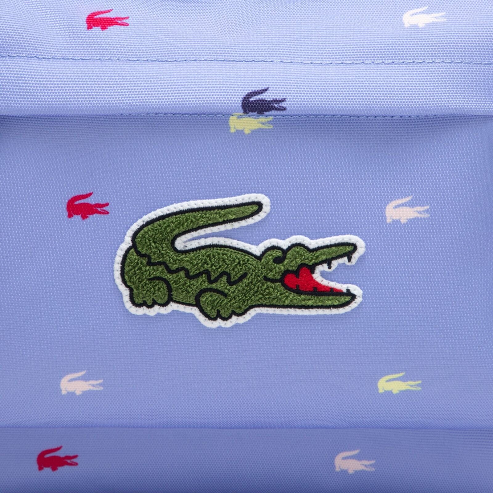 LACOSTE Kids Rucksack hellblau / flieder mit allover Krokodil - Print 43cm x 31cm x 15cm Rucksäcke Lacoste