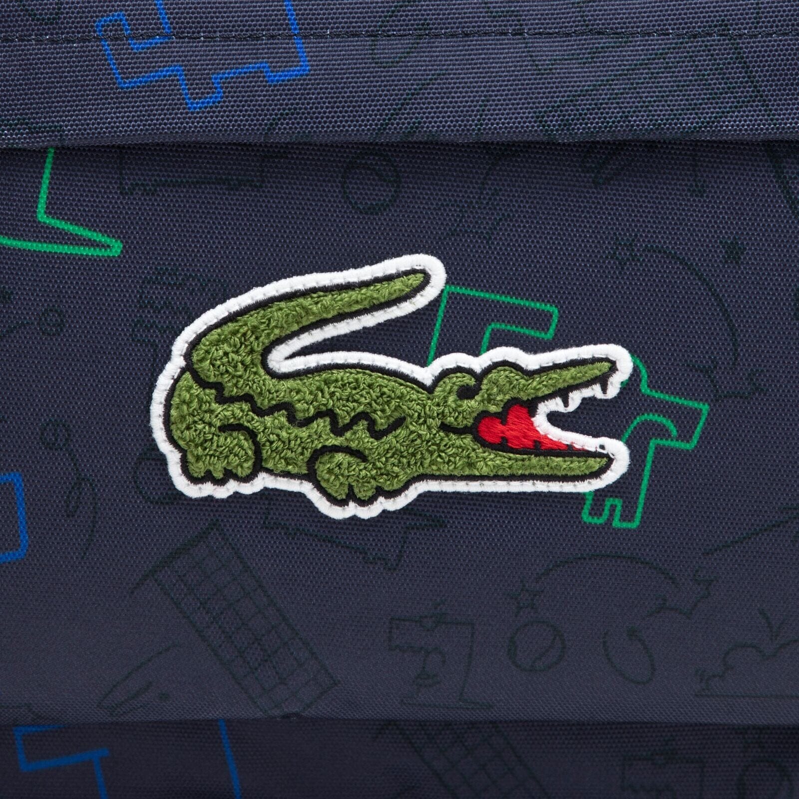 Lacoste Kids Rucksack marine mit lustigem Krokodil-Print Rucksäcke Lacoste