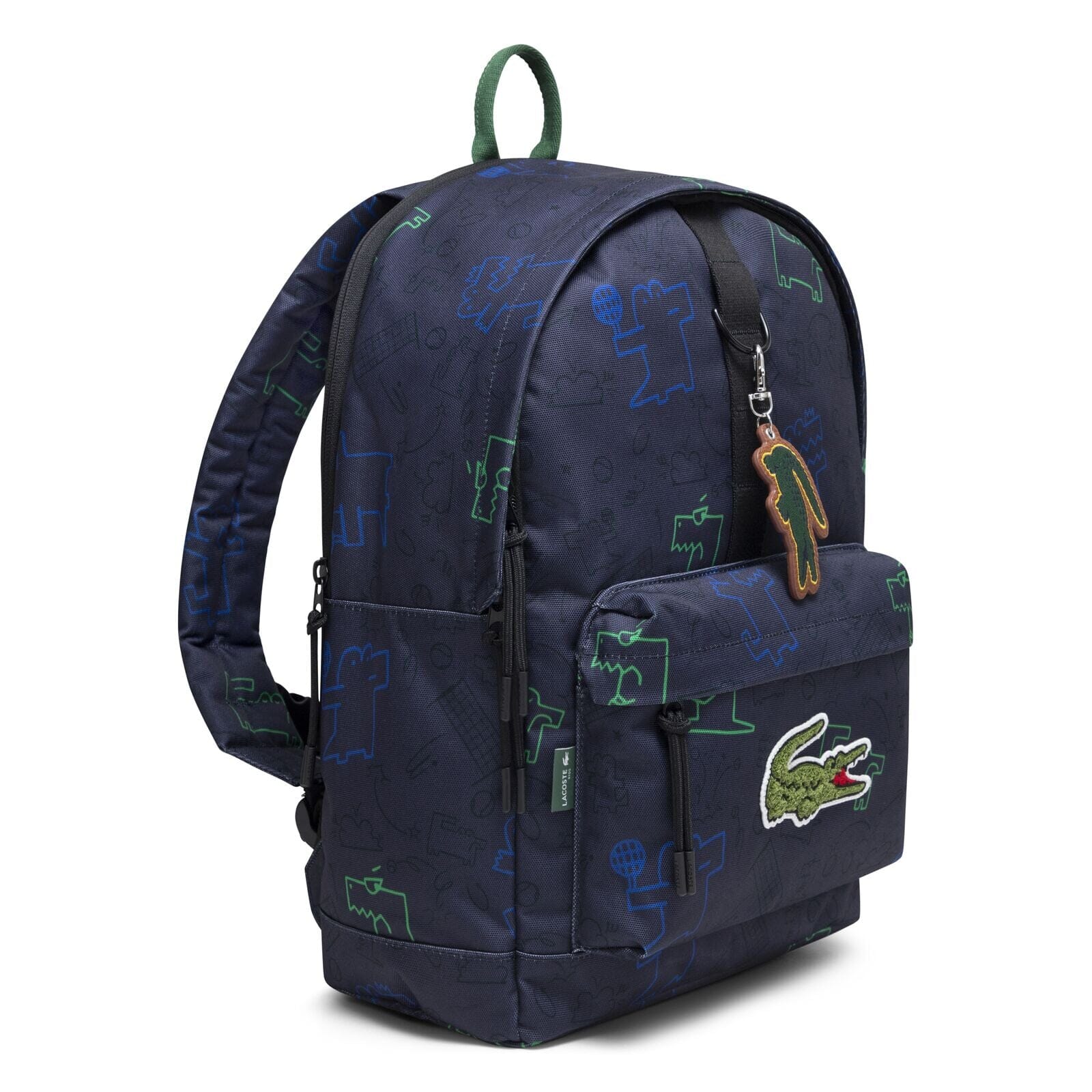 Lacoste Kids Rucksack marine mit lustigem Krokodil-Print Rucksäcke Lacoste