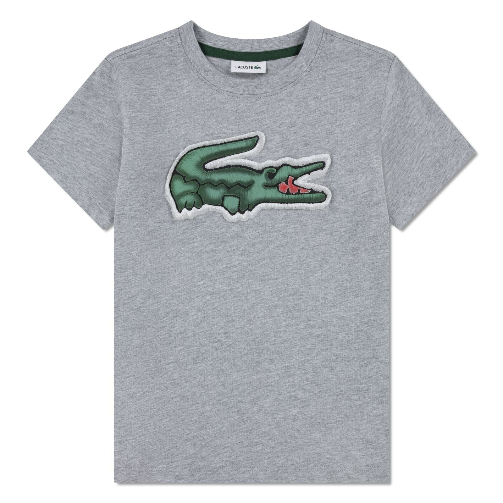 LACOSTE Kids T-Shirt „Big Croc“ – grau meliert T-Shirt Lacoste 8 Jahre (122-128)