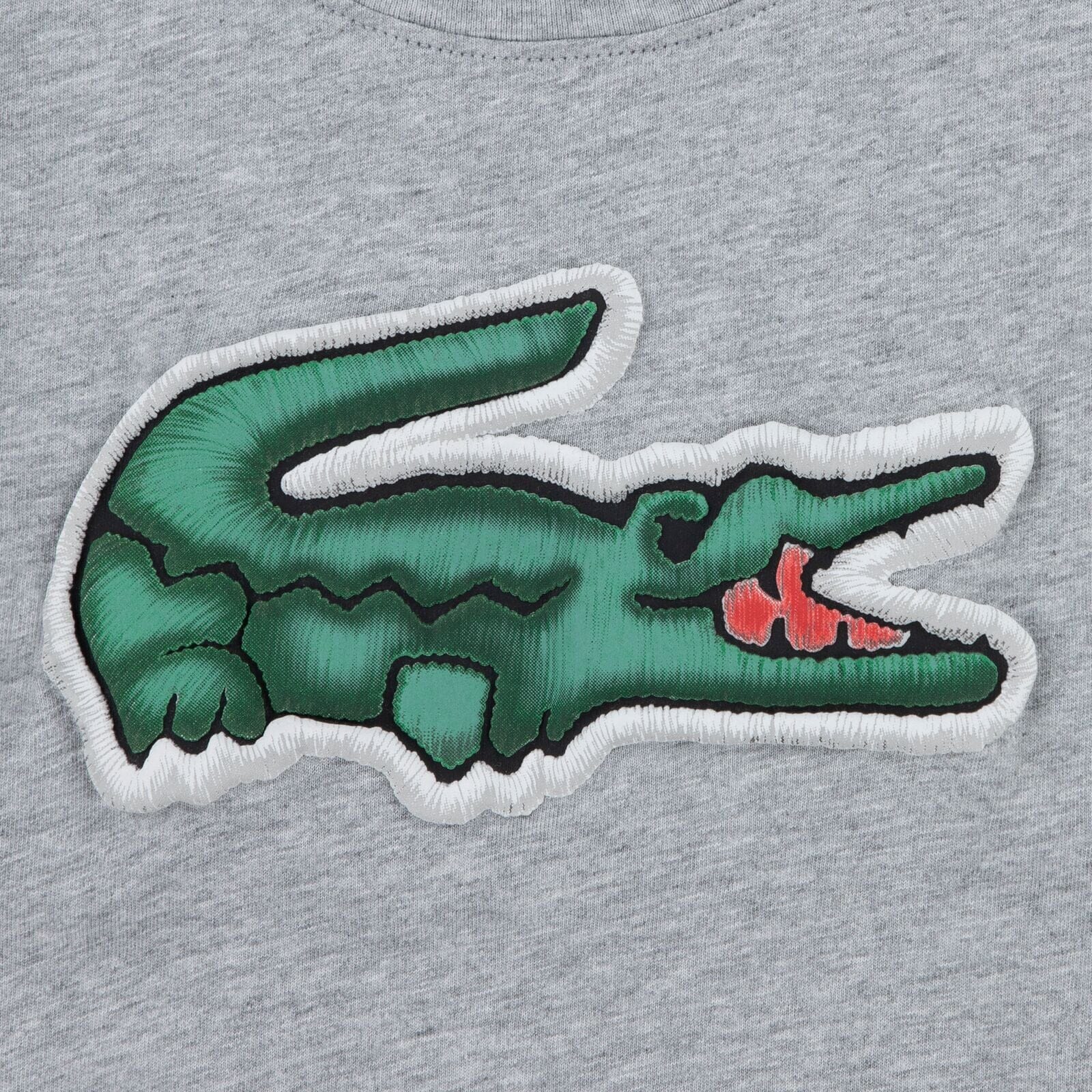 LACOSTE Kids T-Shirt „Big Croc“ – grau meliert T-Shirt Lacoste