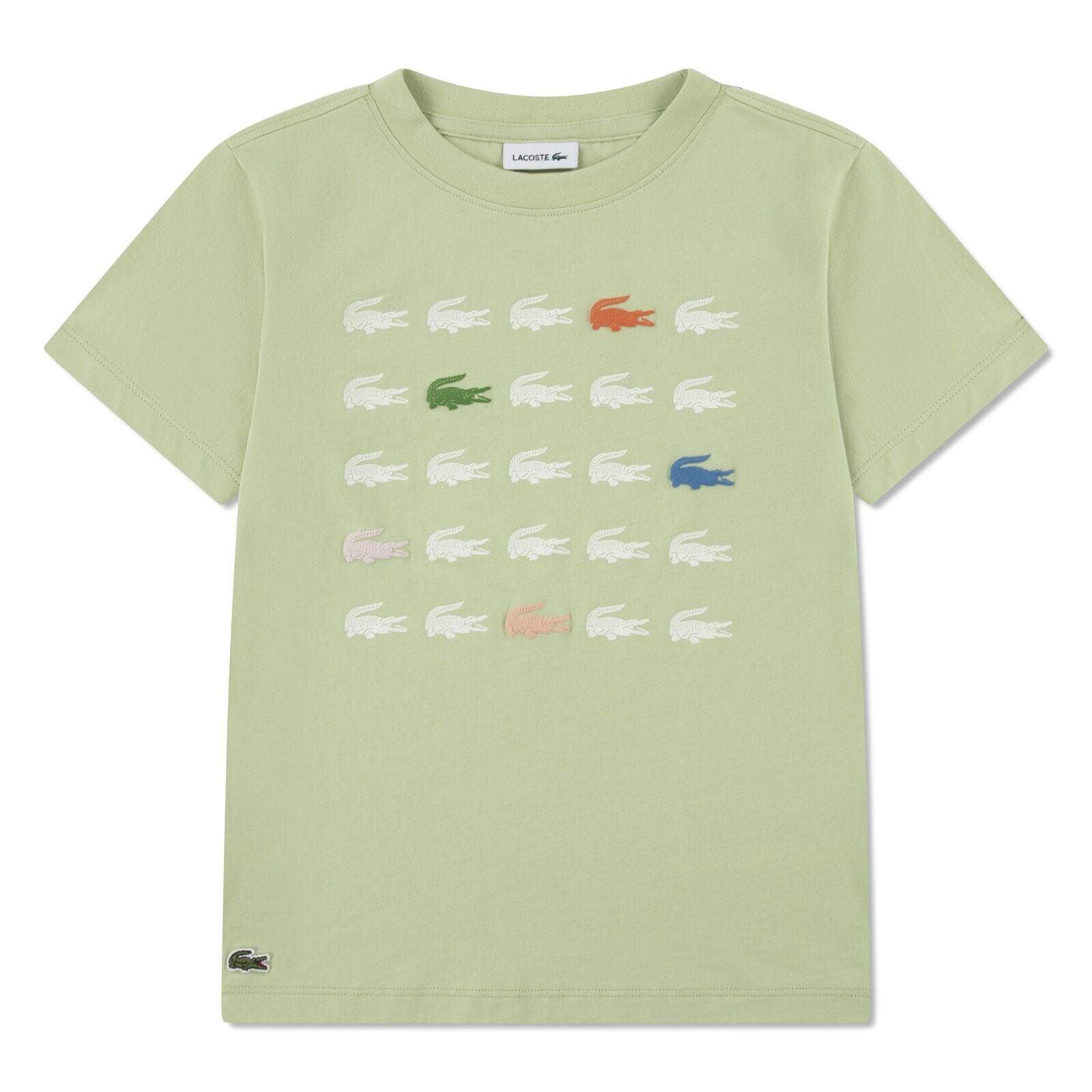 Lacoste Kids T-Shirt „Crocs“ Gittermuster – Hellgrün T-Shirt Lacoste 4 Jahre (98-104)