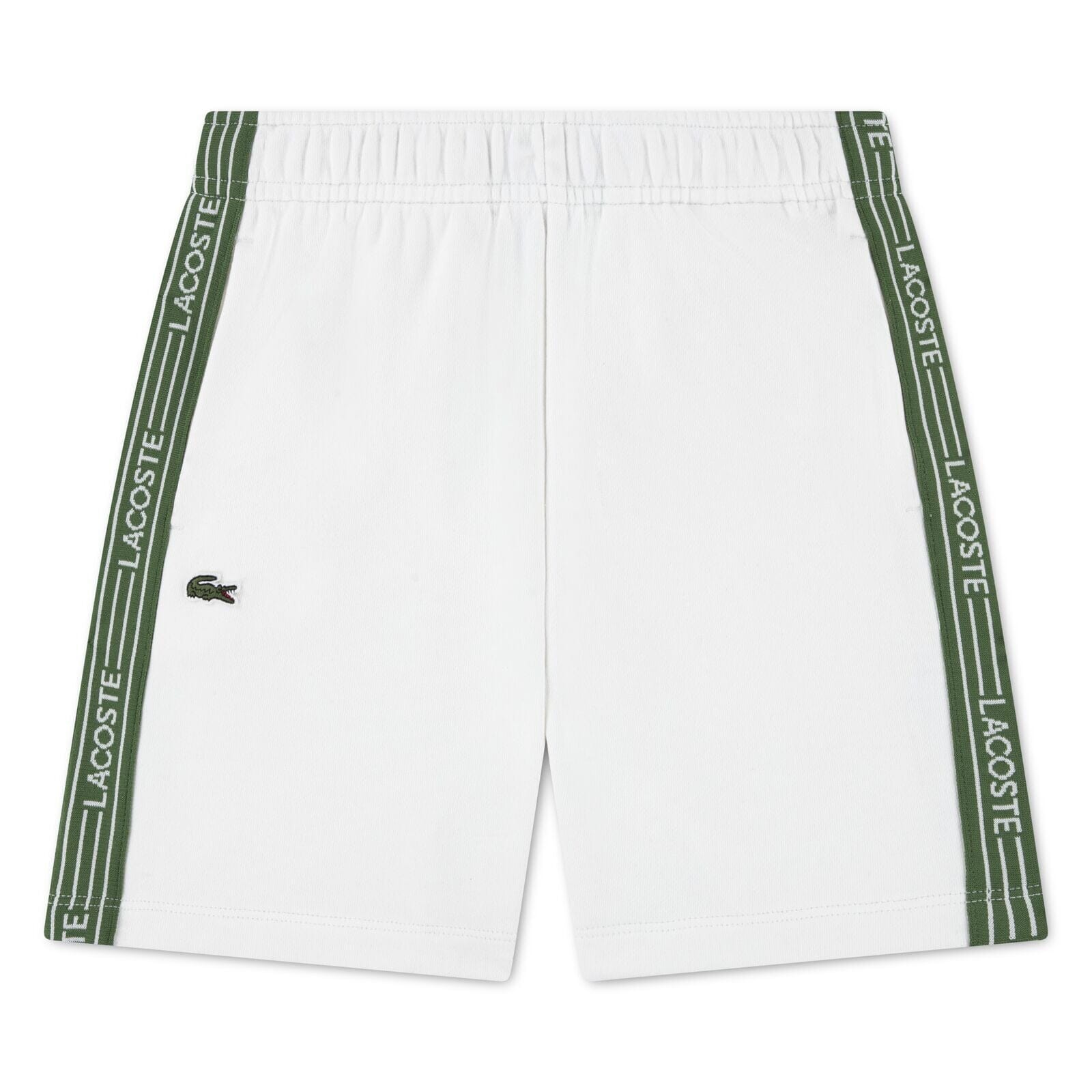 Lacoste Kinder Shorts mit Logo-Seitenstreifen in Weiß Shorts Lacoste 6 Jahre ( 110-116)