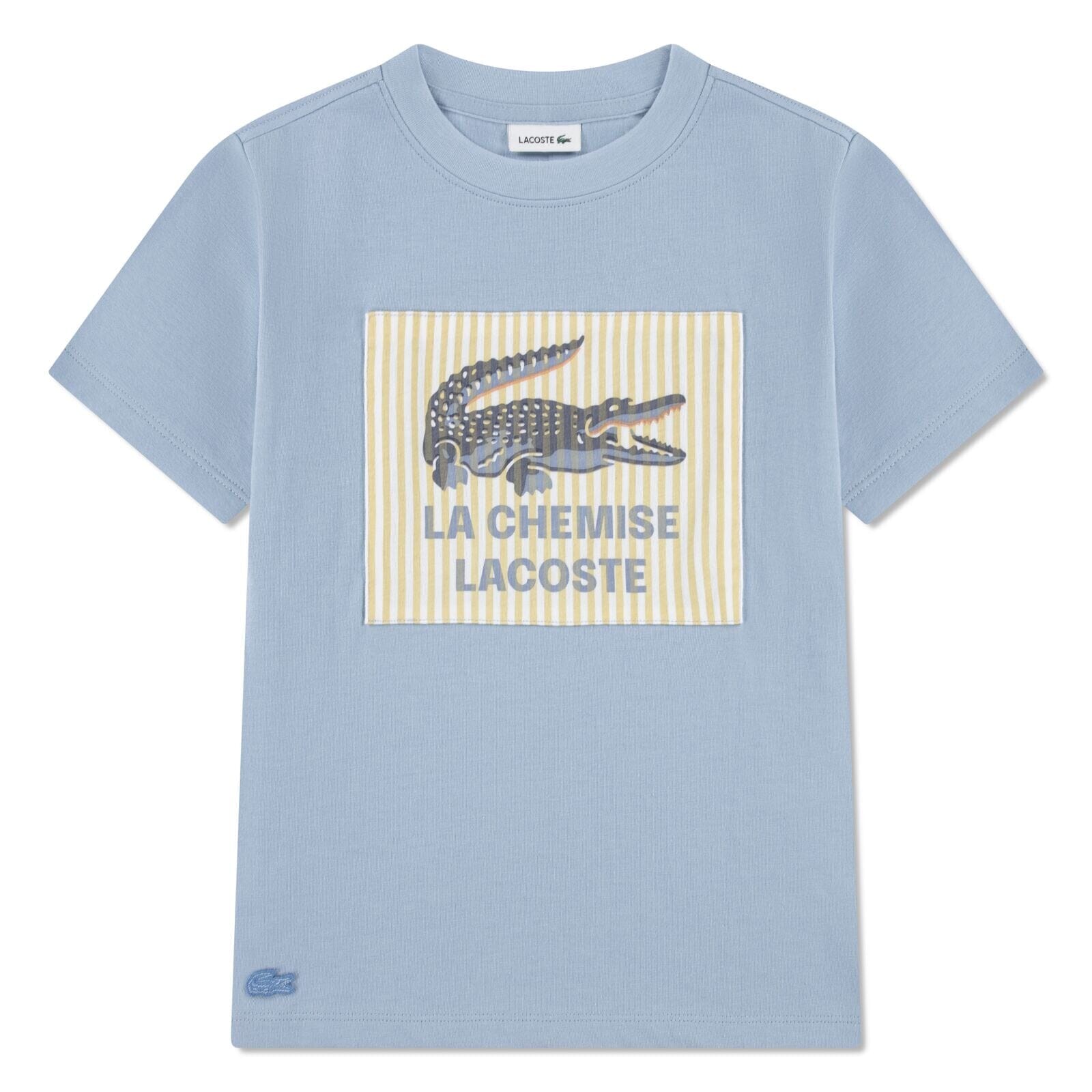 Lacoste Kinder T-Shirt – Applique-Print hellblau CHAMBRAY T-Shirt Lacoste