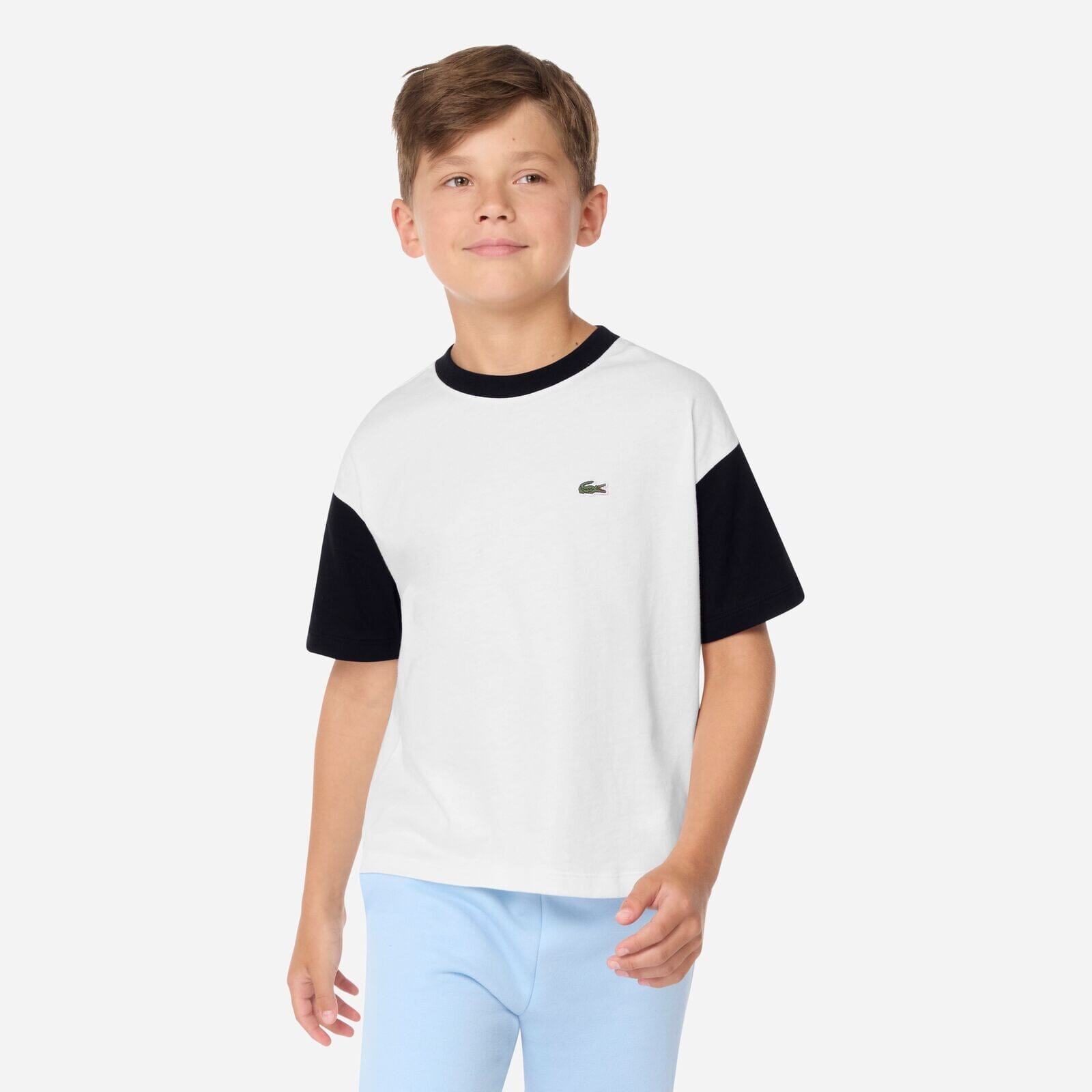 Lacoste Kinder-T-Shirt Jersey – weiß/schwarz T-Shirt Lacoste