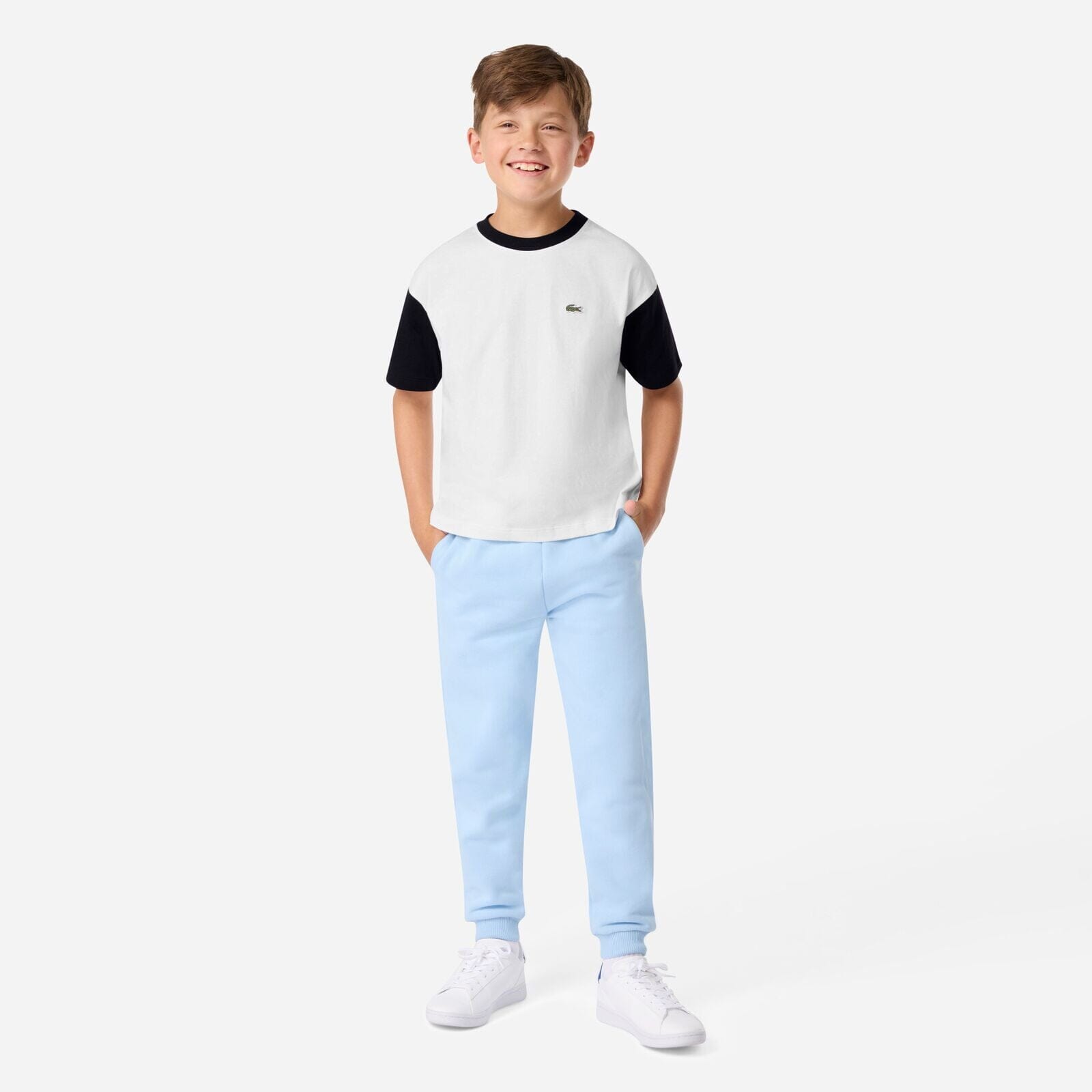 Lacoste Kinder-T-Shirt Jersey – weiß/schwarz T-Shirt Lacoste