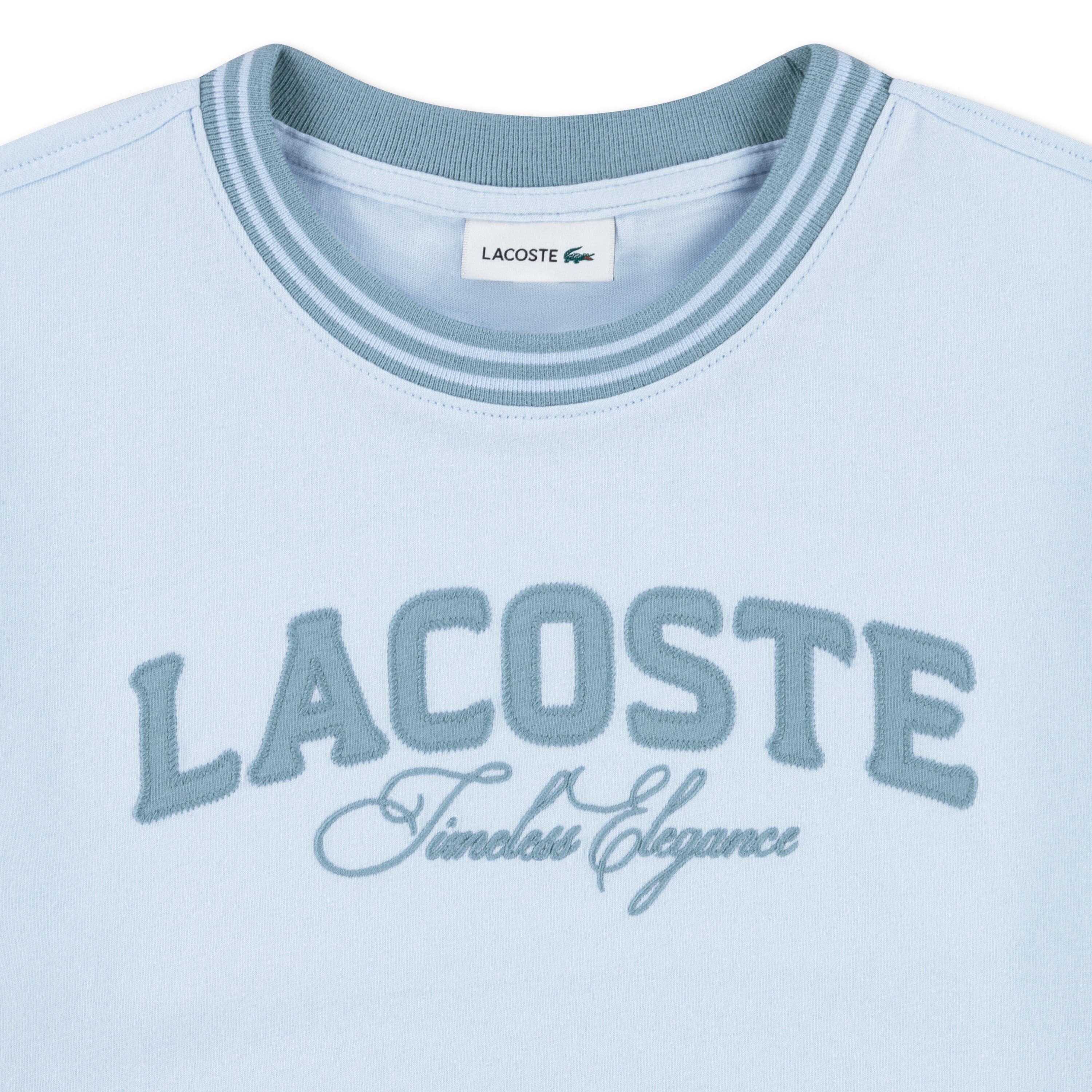 Lacoste Kinder T-Shirt RUISSEAU hellblau mit Logo und Schriftzug T-Shirt Lacoste