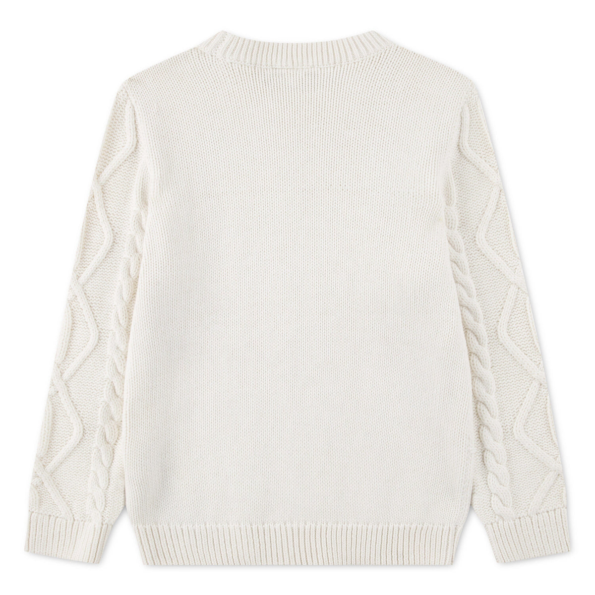 LACOSTE Kinder Zopfmuster-Pullover – FARINE Wolle und Baumwolle Pullover Lacoste