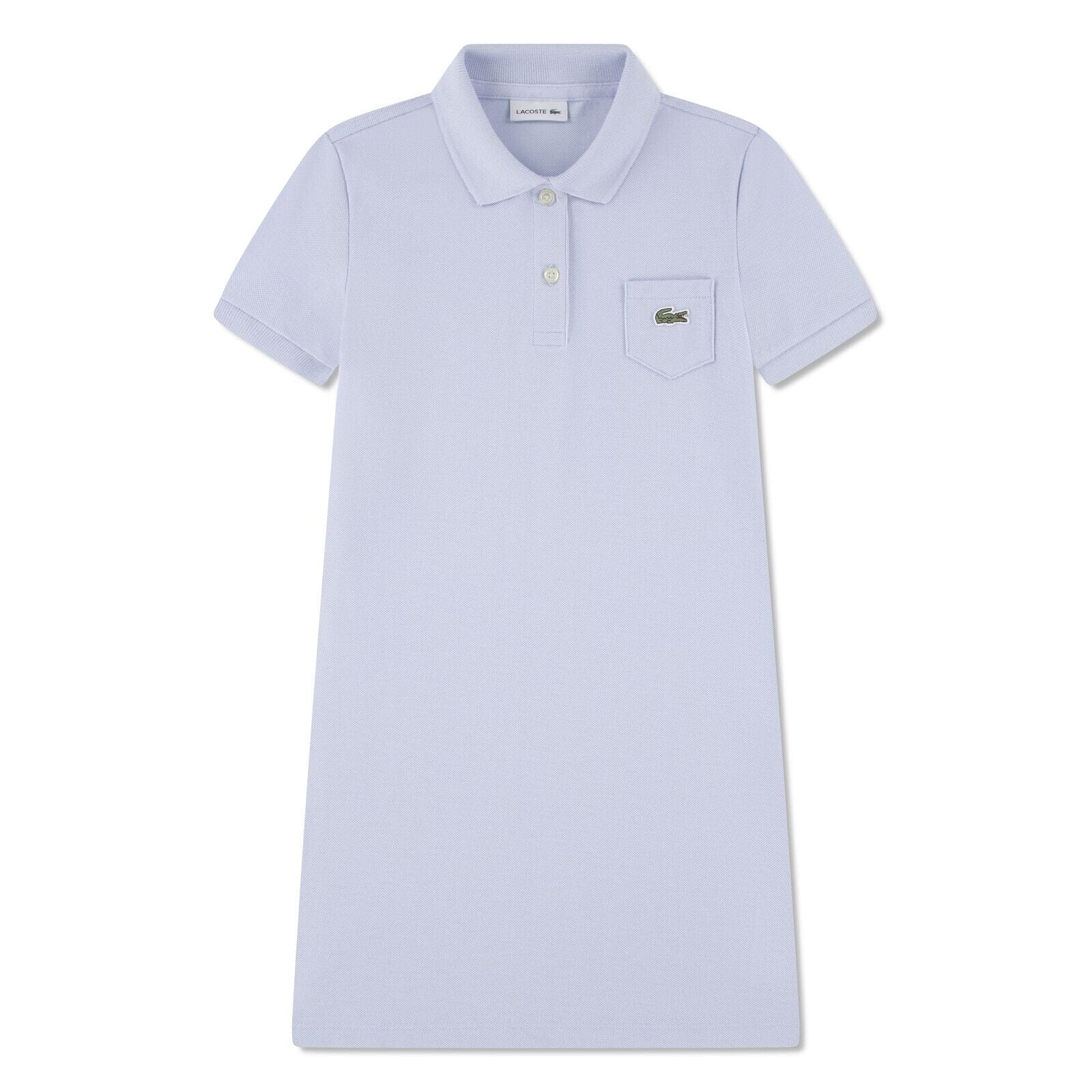 Lacoste Mädchen-Polokleid aus Petit Piqué – Hellblau Kleider Lacoste 6 Jahre (110-116)