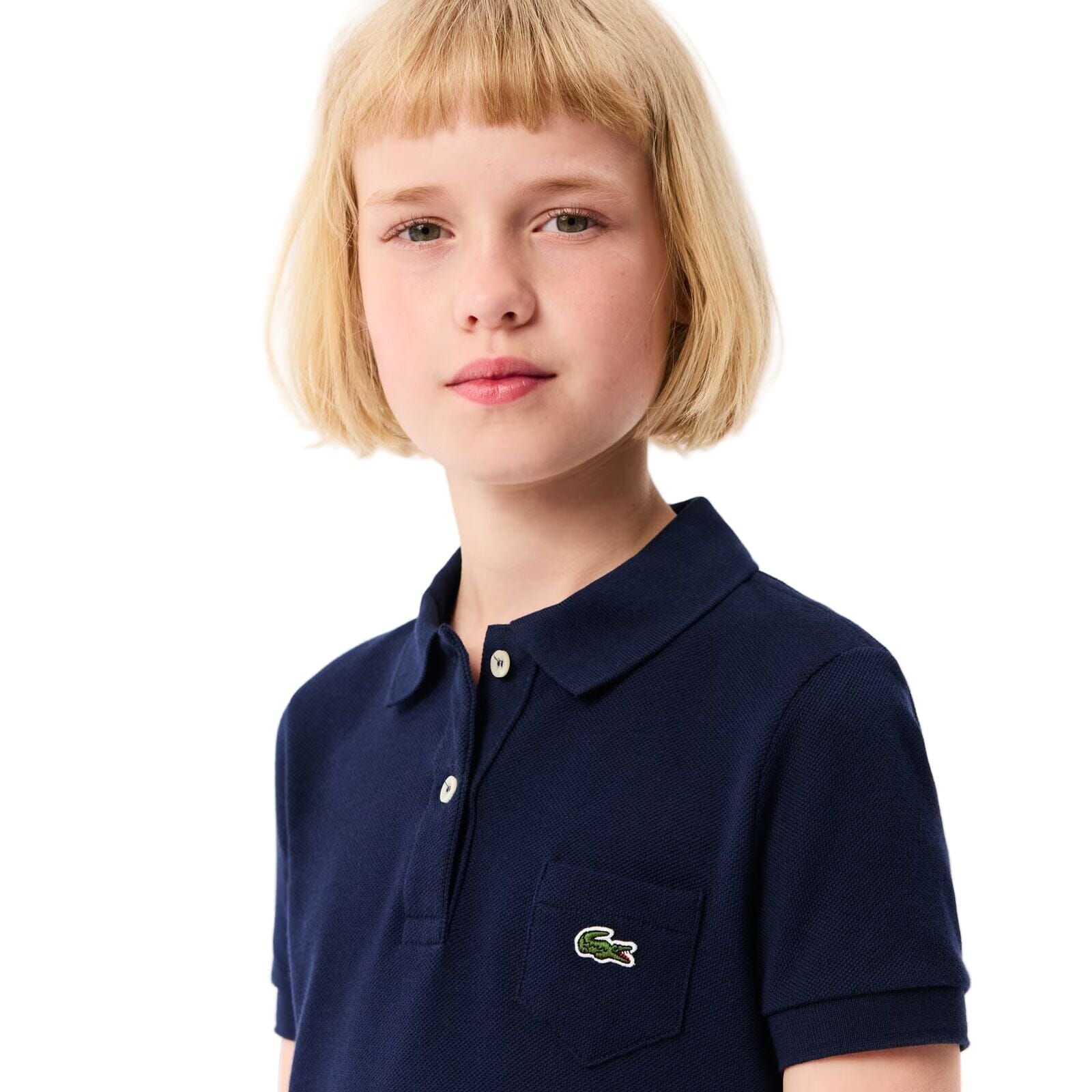 Lacoste Mädchen-Polokleid aus Petit Piqué – Marineblau Kleider Lacoste