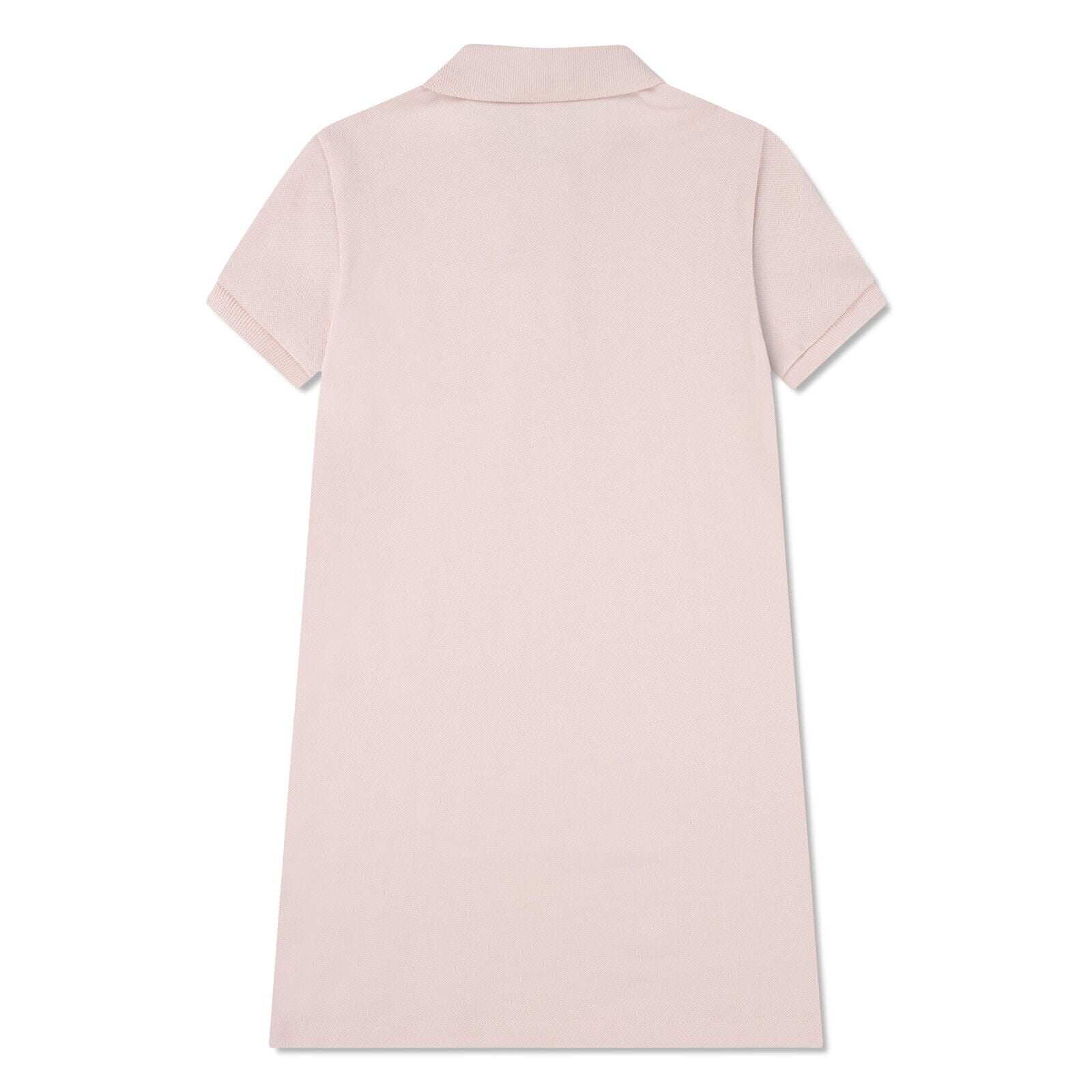 Lacoste Mädchen-Polokleid aus Petit Piqué – Rosa Kleider Lacoste