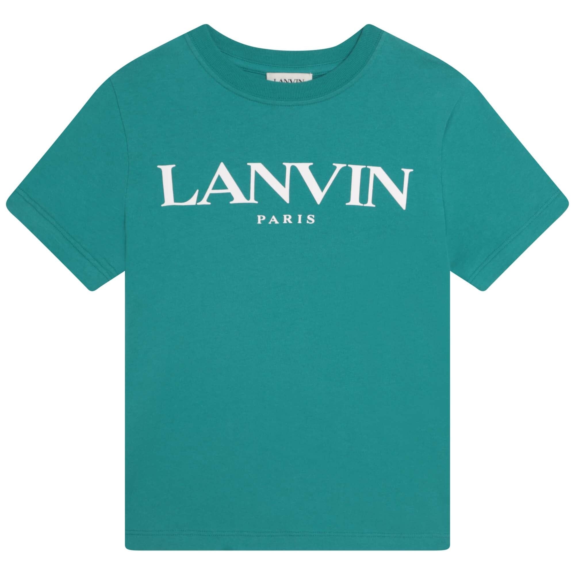 Lanvin Paris Designer T-Shirt Mini Me grün mit Logoaufdruck T-Shirt Lanvin