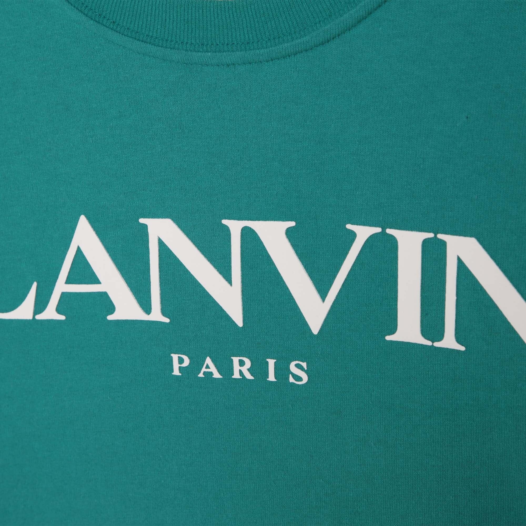 Lanvin Paris Designer T-Shirt Mini Me grün mit Logoaufdruck T-Shirt Lanvin