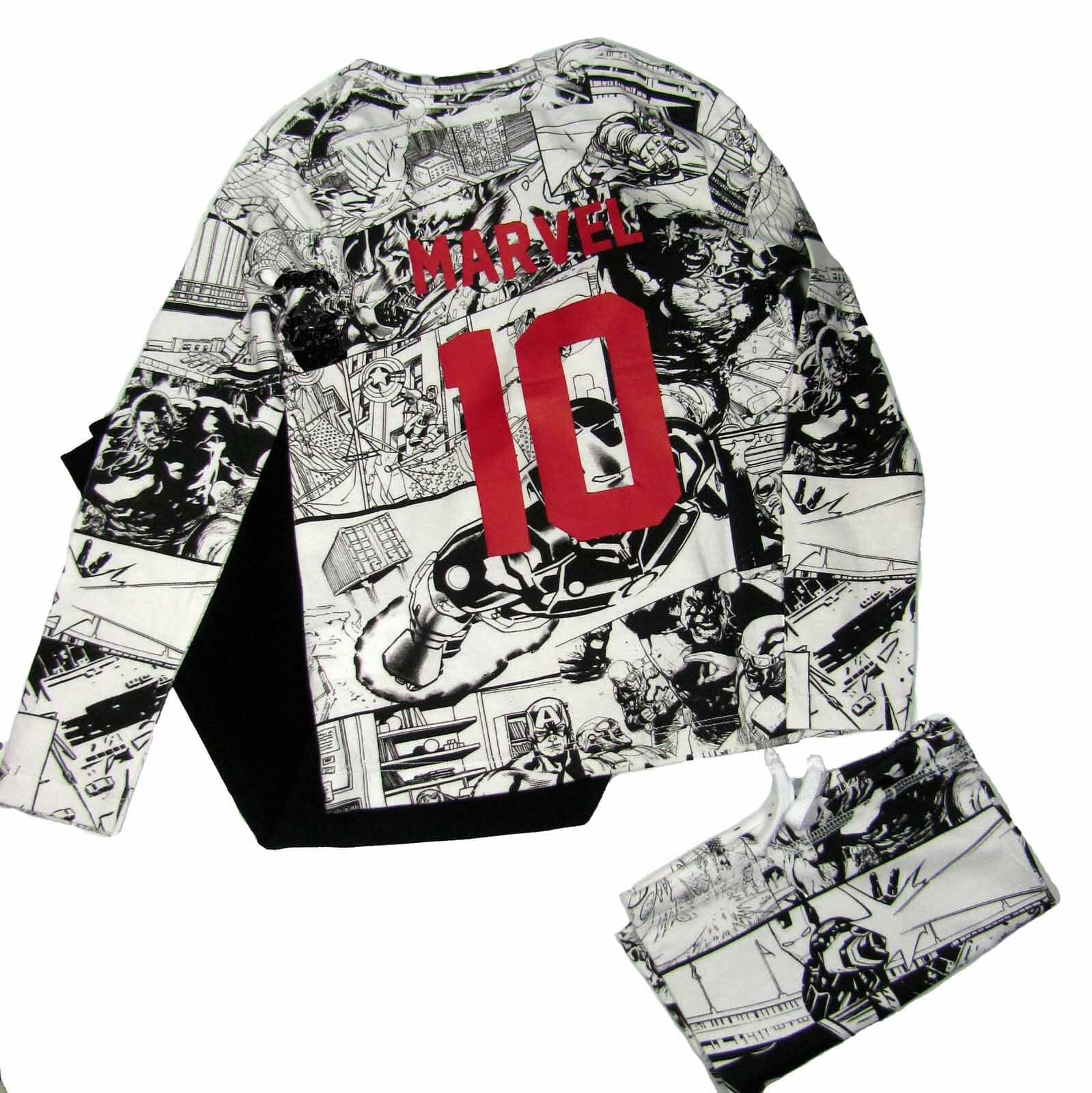 LITTLE ELEVEN PARIS Pyjama Schlafanzug schwarz weiß Marvel Schlafanzug LITTLE Elevenparis 4 Jahre / 98-104
