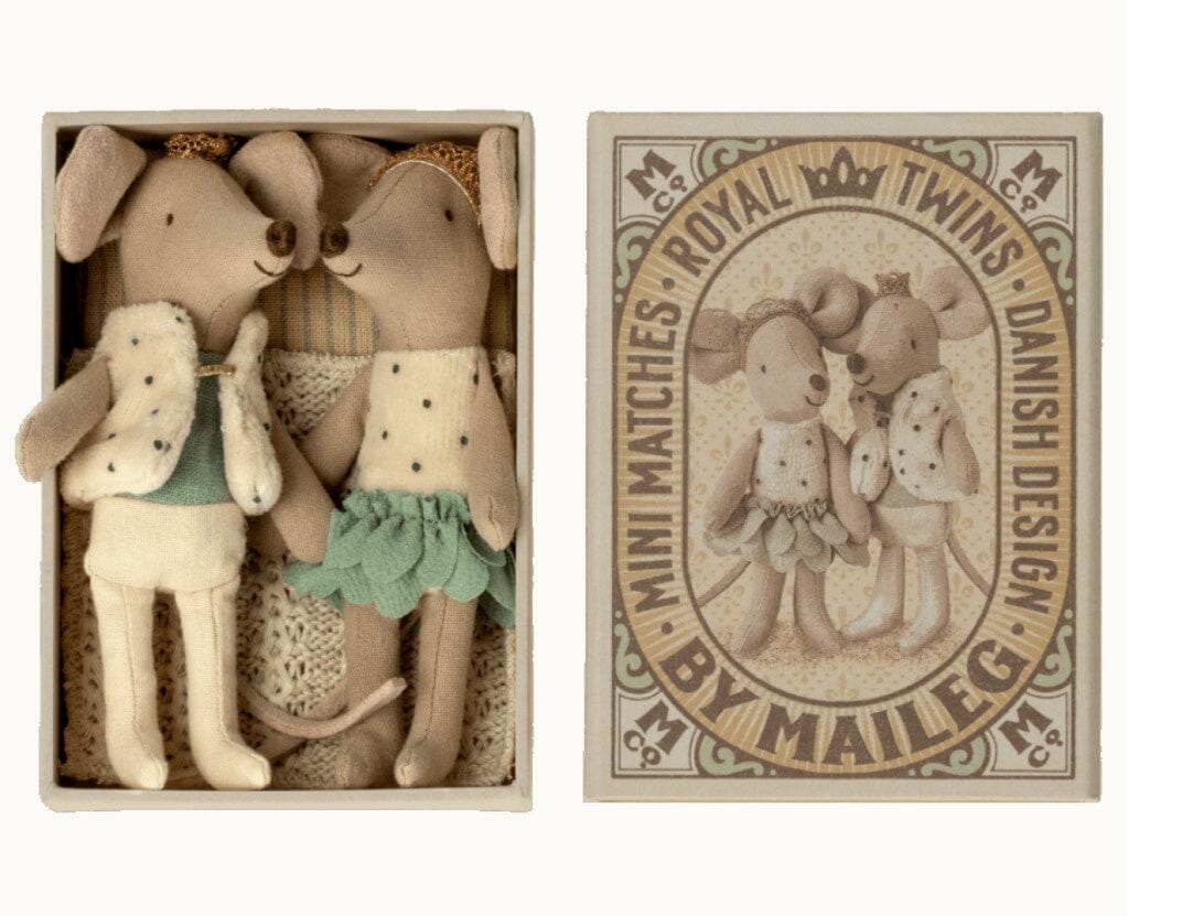 Maileg Little Royal Twins in der Schachtel Sister and Brother Kuscheltiere Maileg