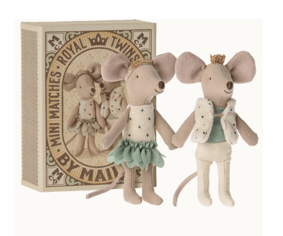 Maileg Little Royal Twins in der Schachtel Sister and Brother Kuscheltiere Maileg