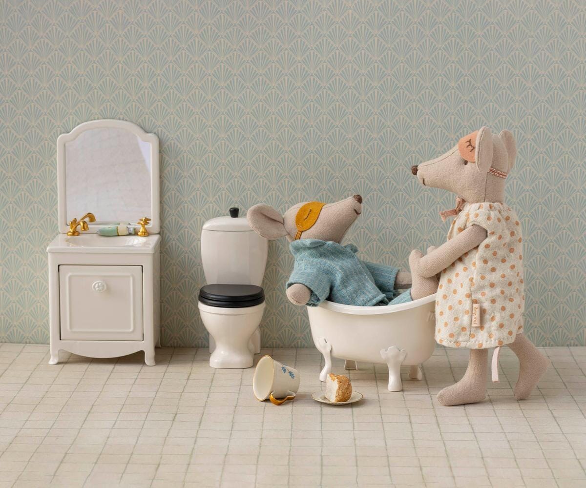 Maileg nostalgische Badewanne in Creme, 10cm Kuscheltiere Maileg