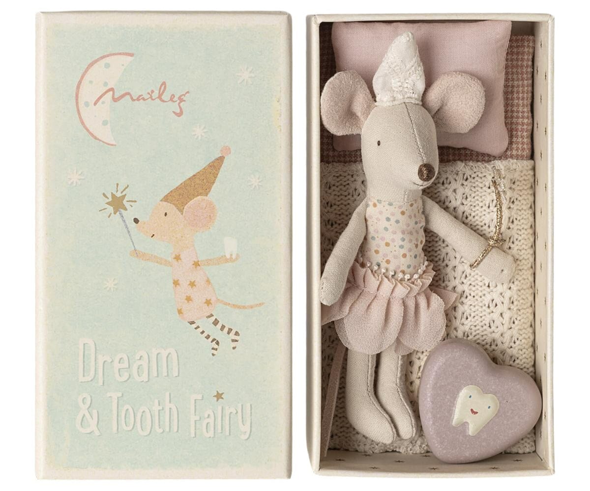 Maileg Zahnfee Maus – Kleine Schwester in Streichholzschachtel Kuscheltiere Maileg
