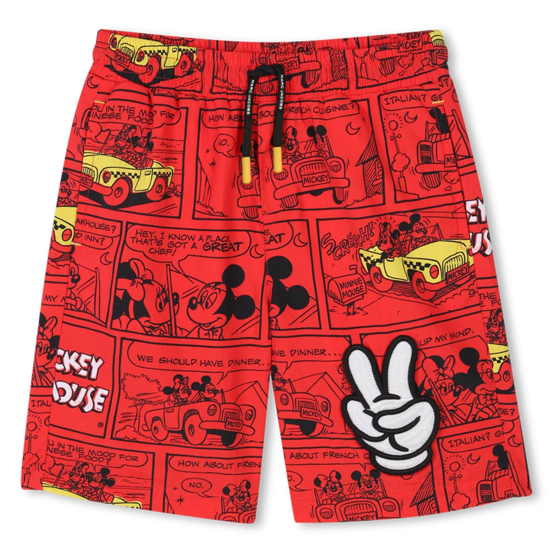 Marc Jacobs Kids Badeshorts – Comic-Print & Peace-Zeichen in Rot Badehosen MARC JACOBS