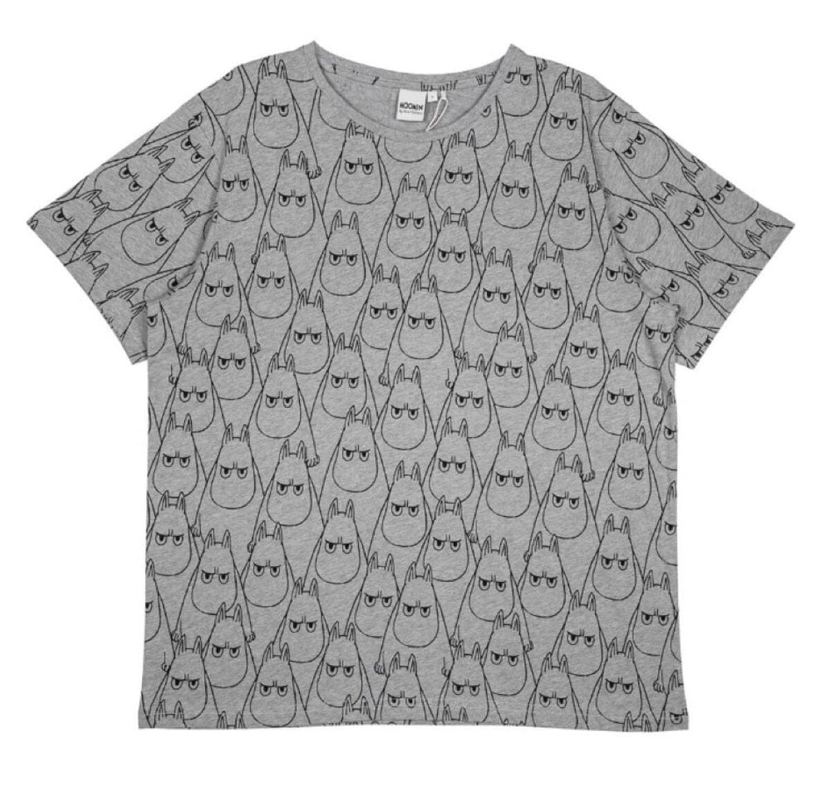 Martinex T-Shirt grau Allover Moomintroll Print Erwachsene wütender Moomin © Moomin Characters T-Shirt Moomin by Martinex