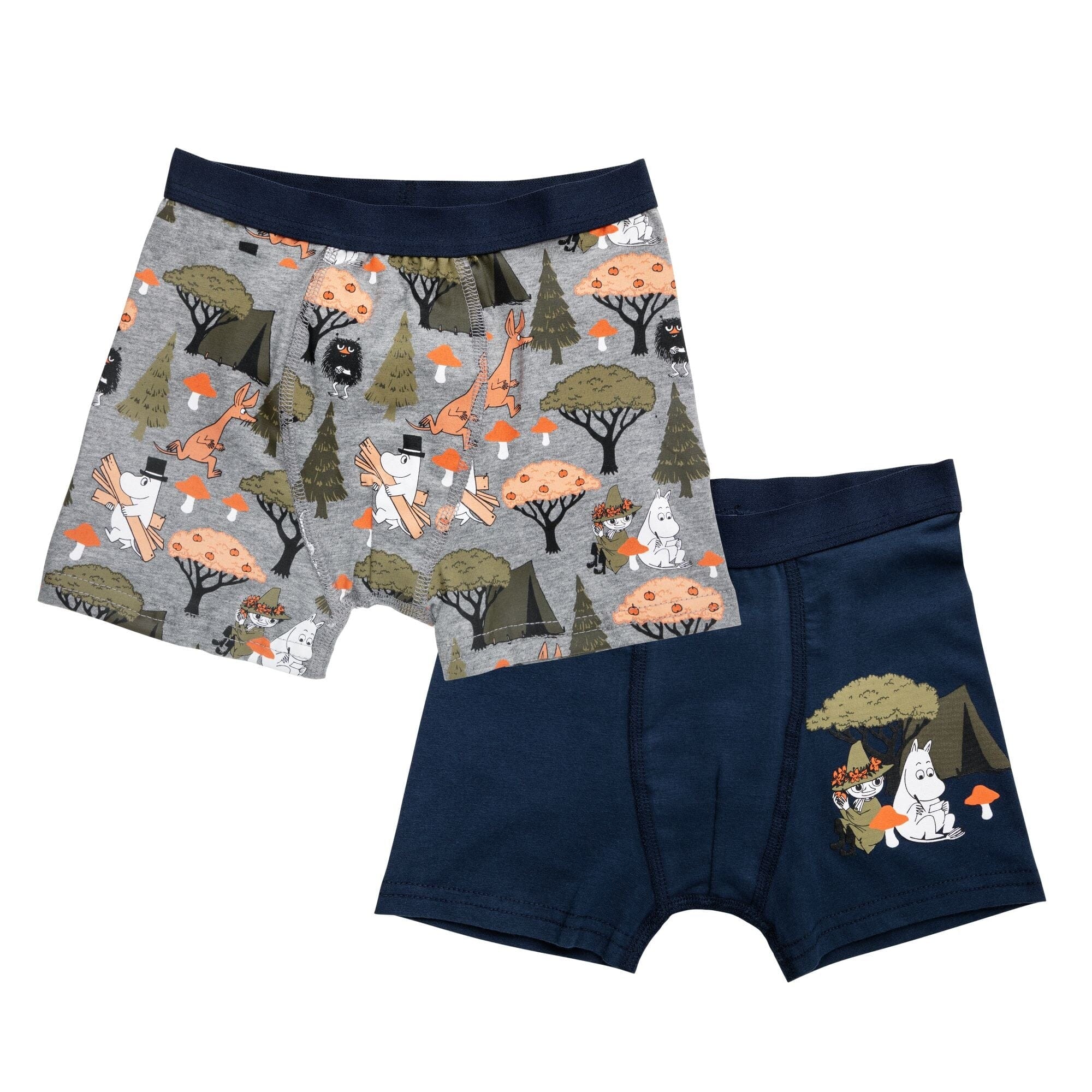 Martinex Boxershorts Set 2teilig Moomin herbstlich Pilze Snufkin und Moomintroll © Moomin Characters Unterwäsche Moomin by Martinex