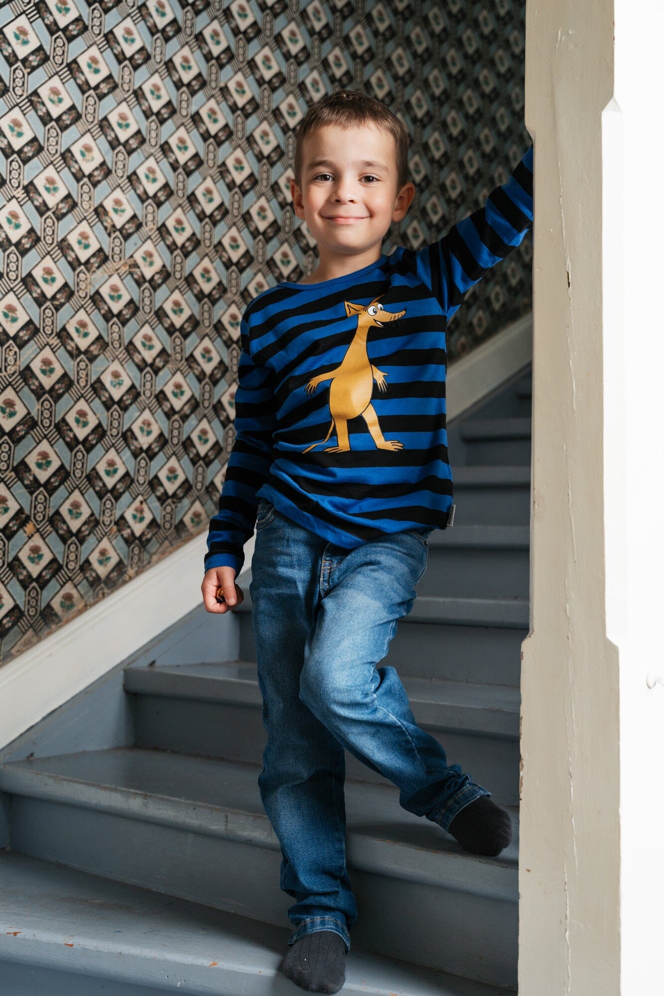 Martinex Sniff Langarmshirt blau schwarz gestreift © Moomin Characters Langarmshirt Moomin by Martinex