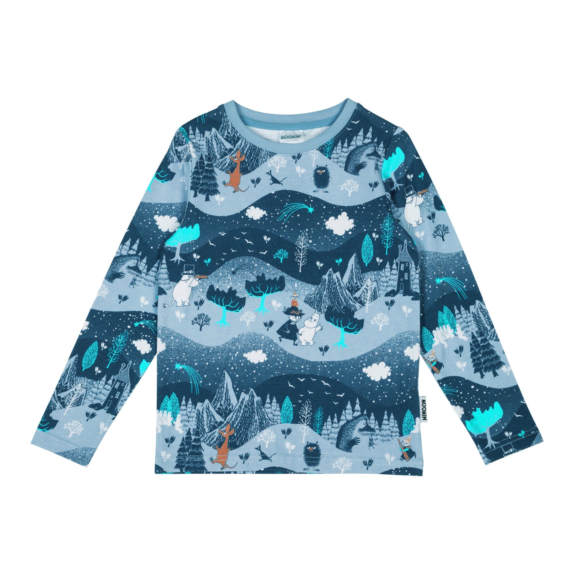 Martinex Moomin Langarmshirt blau Sternenhimmel Sky Star © Moomin Characters Langarmshirt Moomin by Martinex